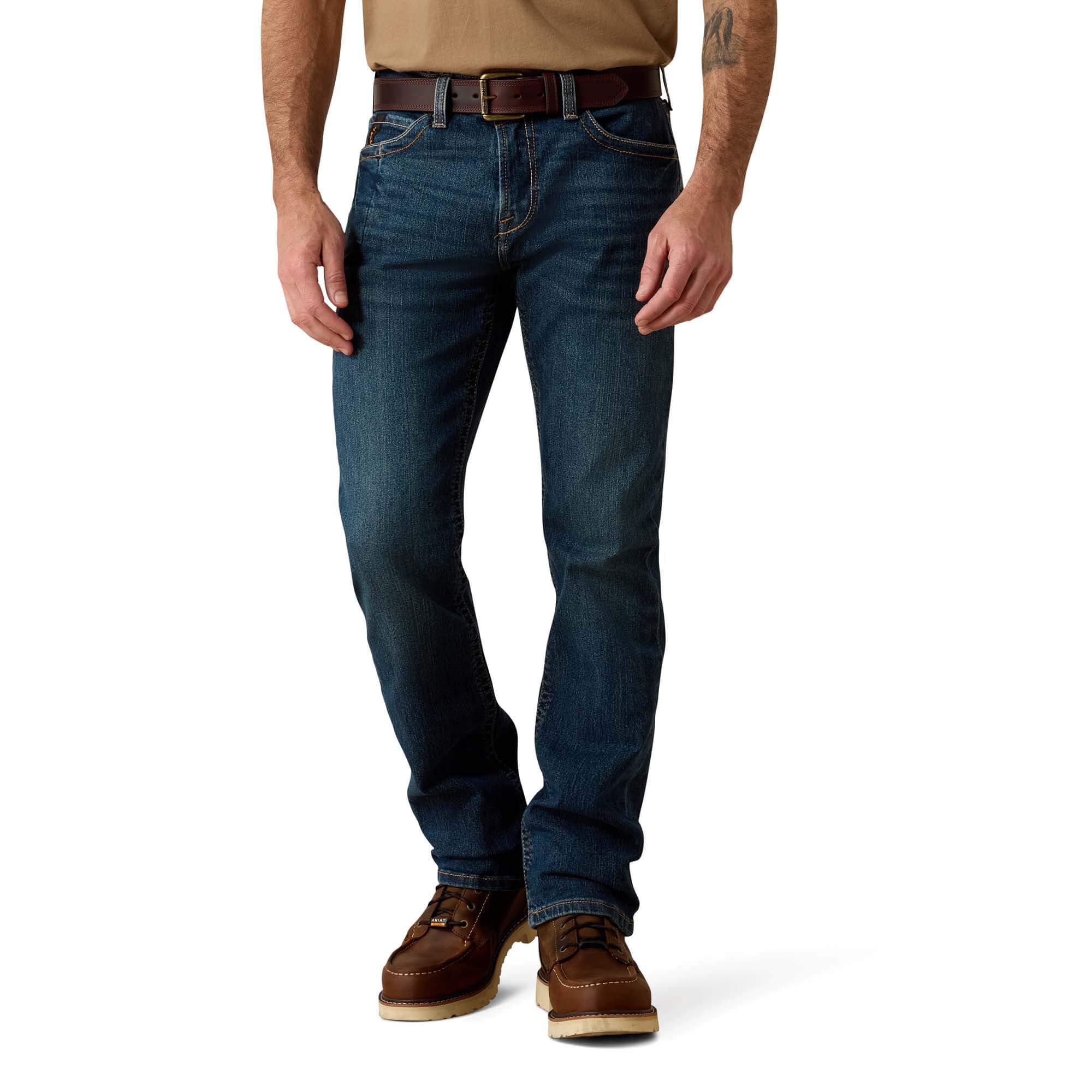 Men's Rebar M7 Slim DuraStretch Edge Straight Jeans in Bodie Cotton, Size 33 x 32, by Ariat