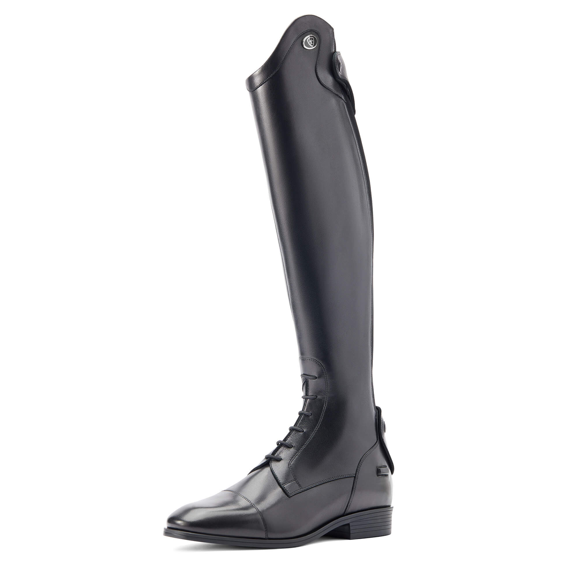 Men's Ravello Tall Riding Boots in Black Calf, D Medium Width, Short Height, Slim Calf, Size 9.5, by Ariat