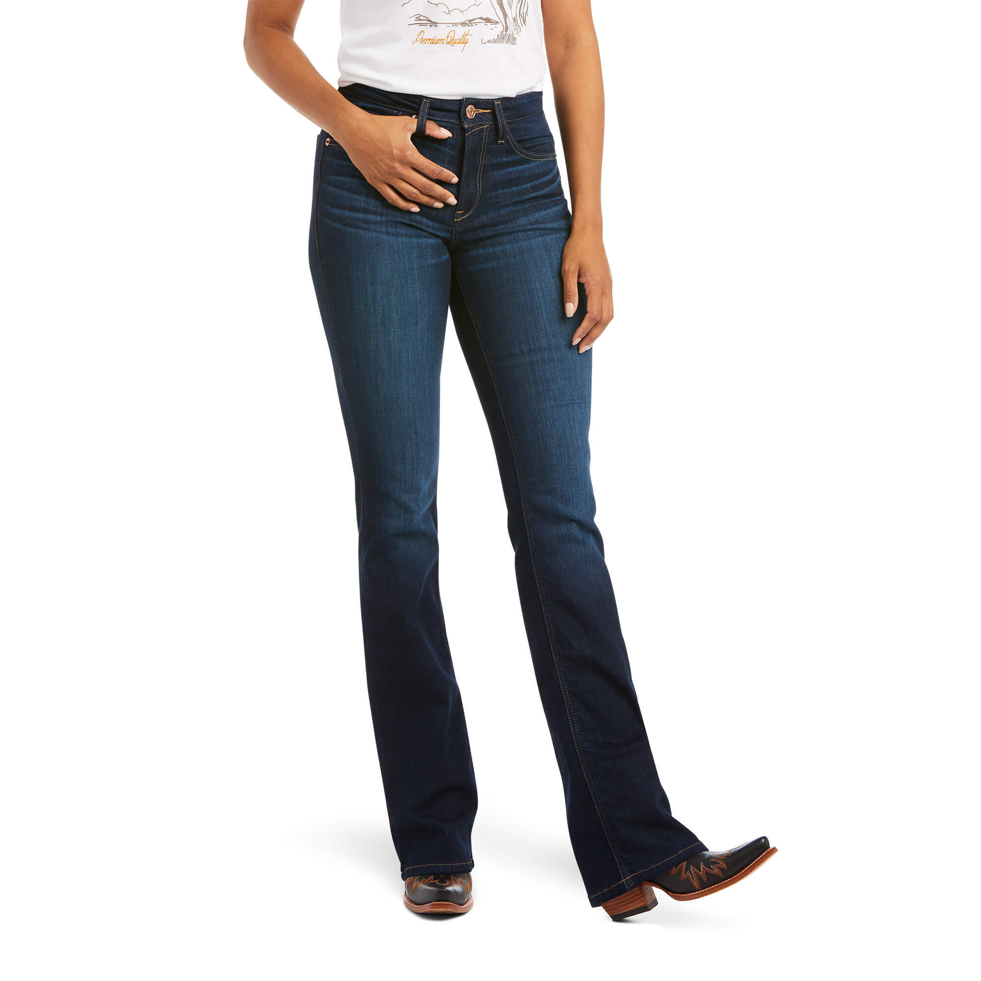 Women's High Rise Ballary Boot Cut Jeans in Pennsylvania, Size 33, by Ariat