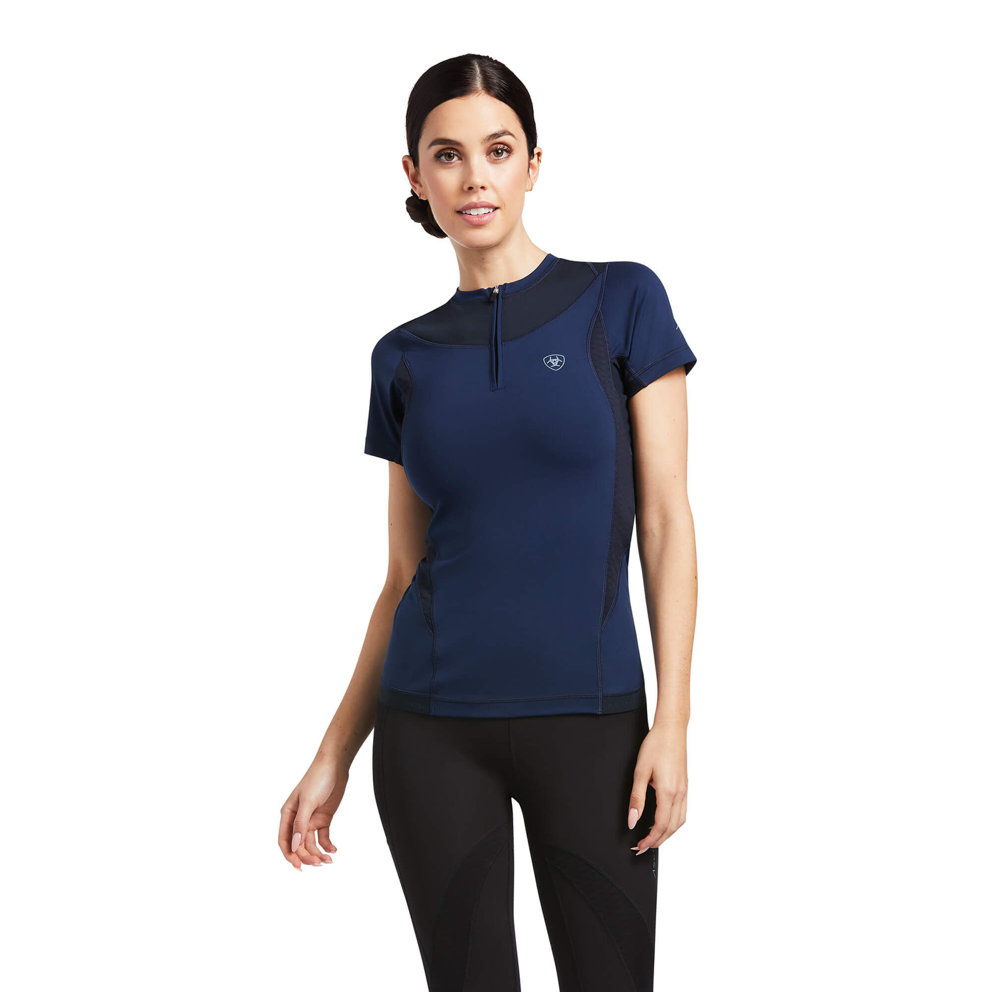 Women's Ascent 1/4 Zip Baselayer Top in Navy, Size X-Large, by Ariat