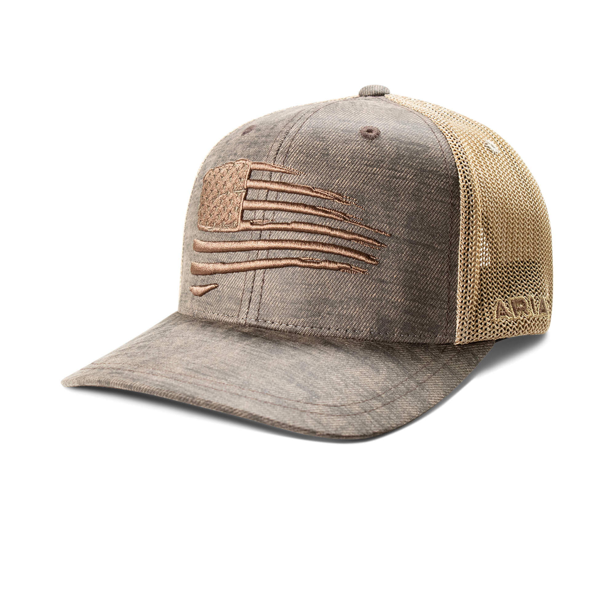 Men's Patriot Flag Trucker Cap in Brown, Size OS, by Ariat