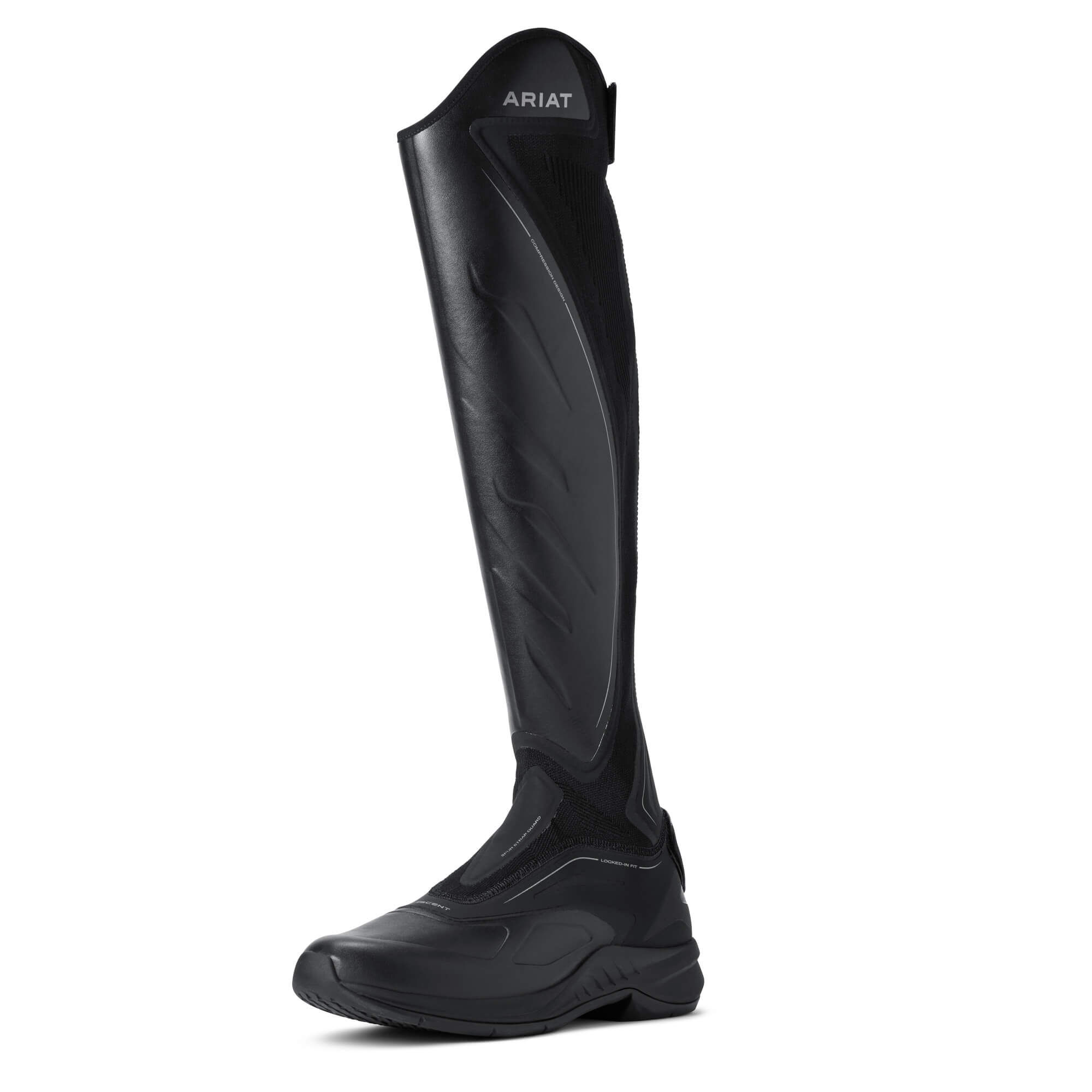 Men's Ascent Tall Riding Boots in Black, D Medium Width, Short Height, Slim Calf, Size 9.5, by Ariat