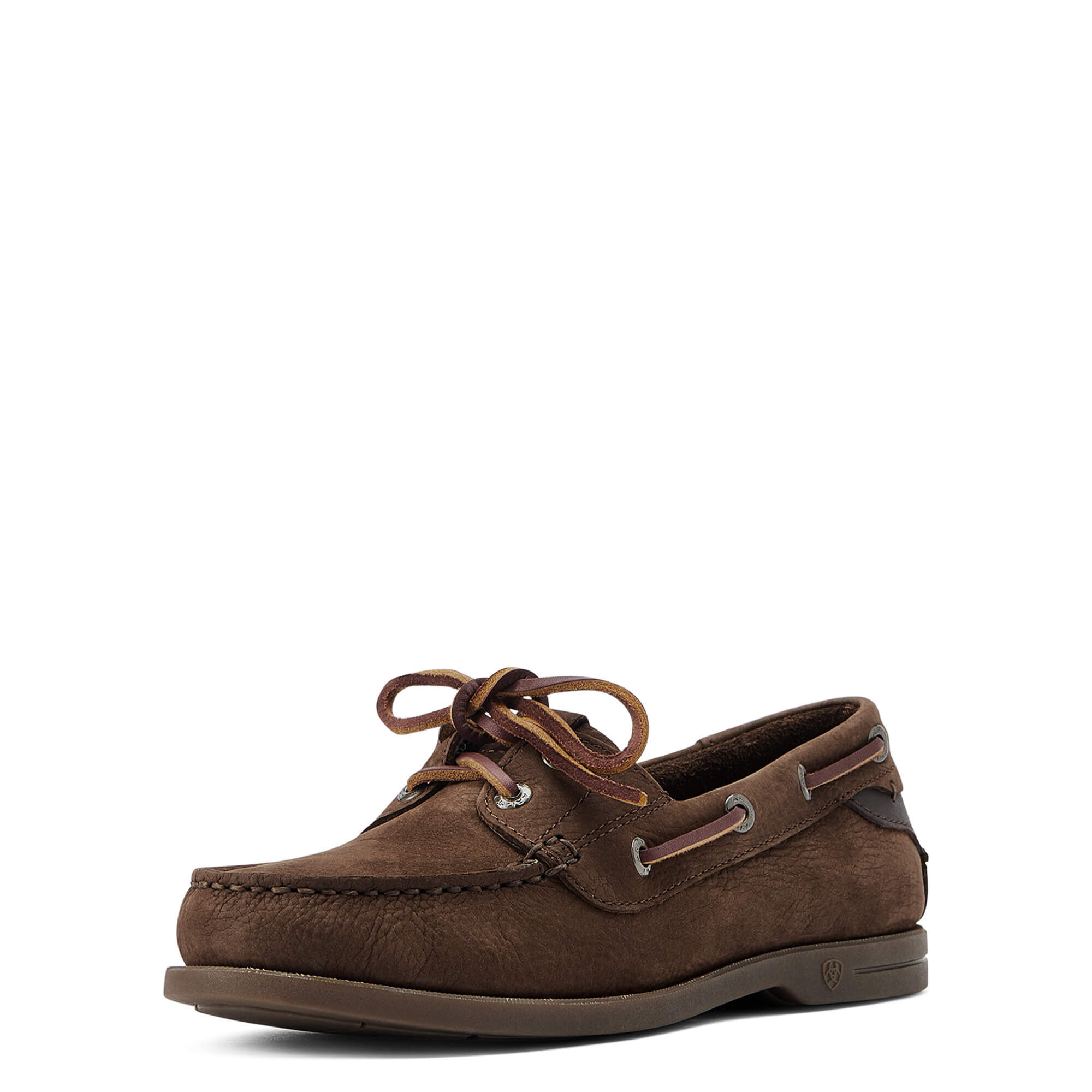 Women's Antigua Boat Shoe in Chocolate Brown, B Medium Width, Size 7.5, by Ariat