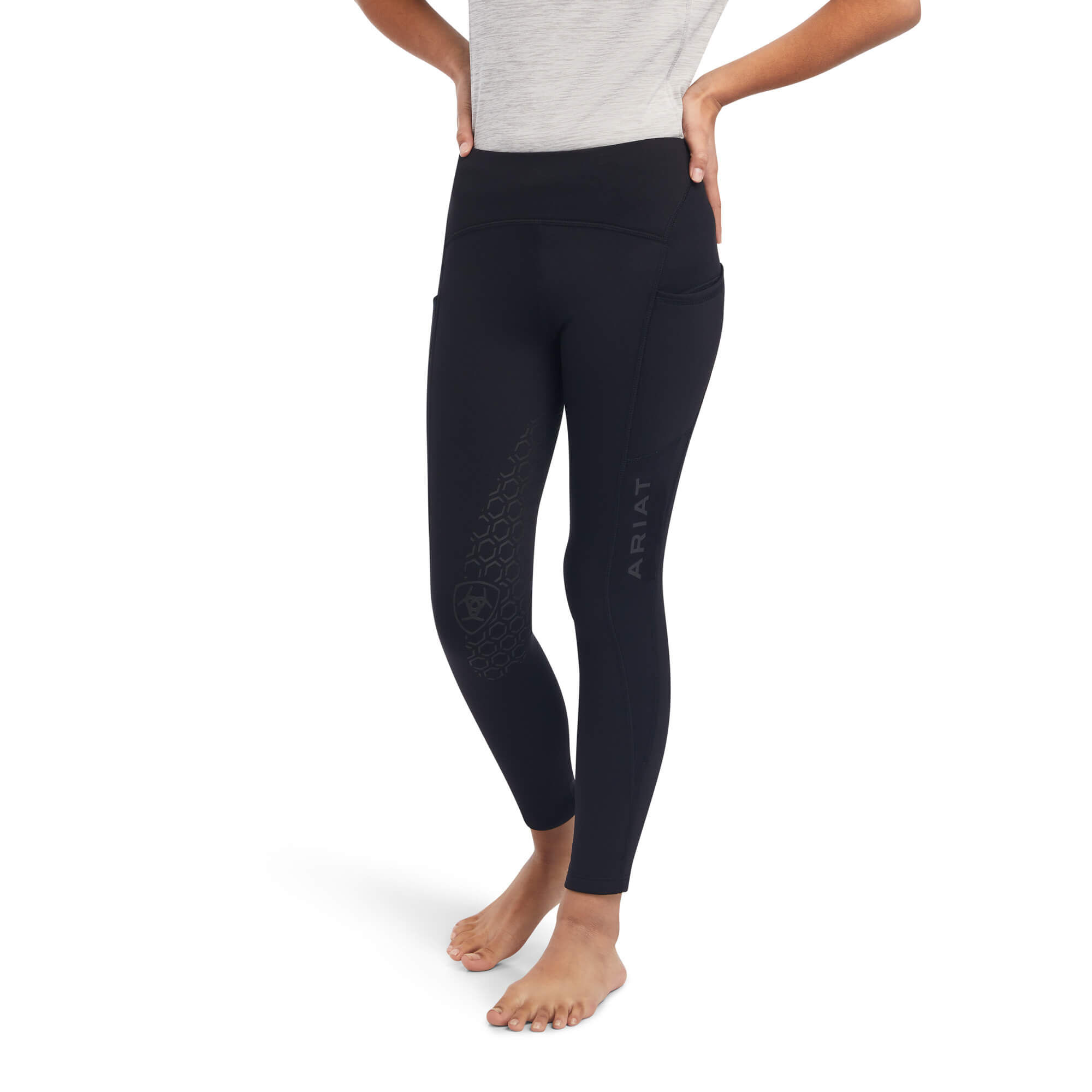 Kid's Venture Thermal Half Grip TightRiding Breech in Black, Size XXL, by Ariat