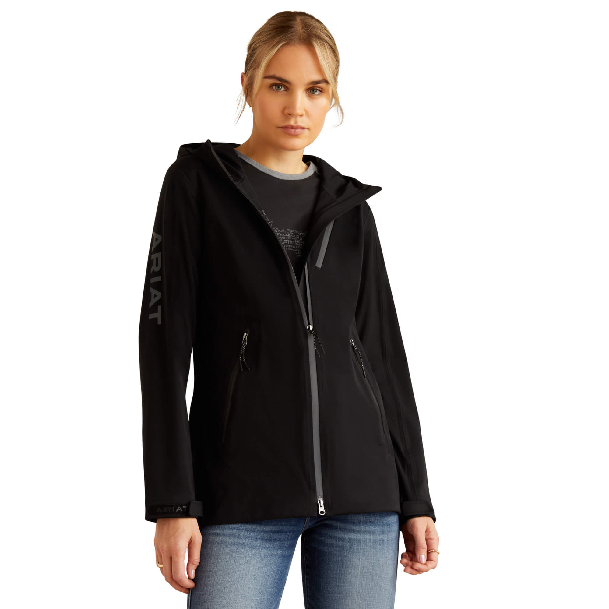 Women's Venture Waterproof Jacket Long Sleeve in Black, Size Medium, by Ariat