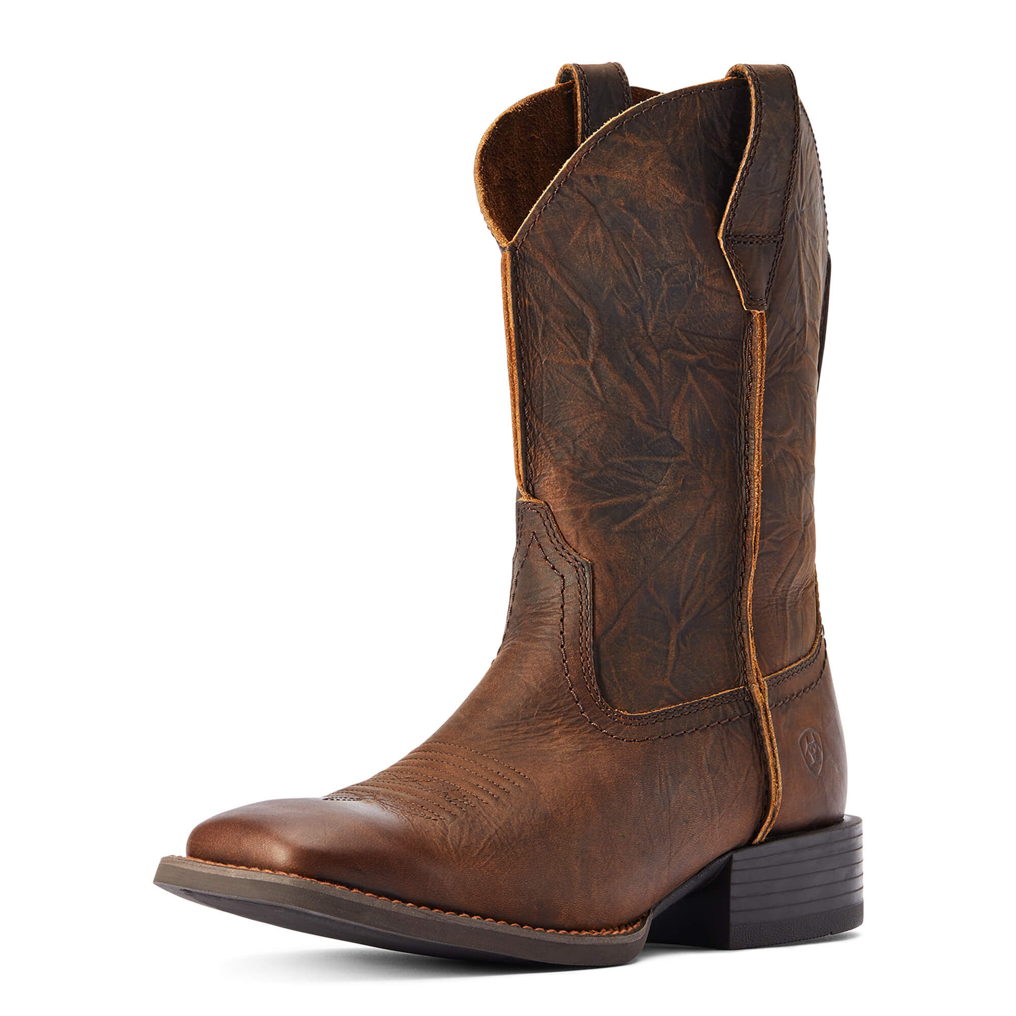 Men's Sport Rambler Wide Square Toe Western Boots in Bartop Brown, D Medium Width, Size 12, by Ariat