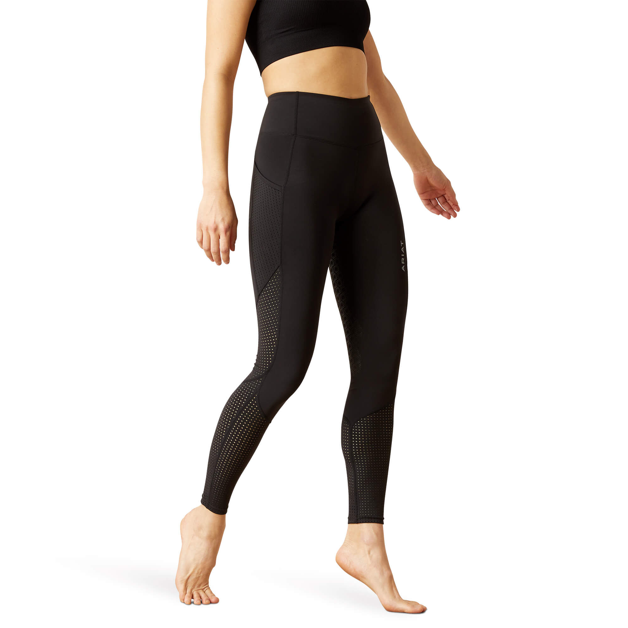 Women's Breathe Eos Half Grip TightRiding Breech in Black, Size Large, by Ariat