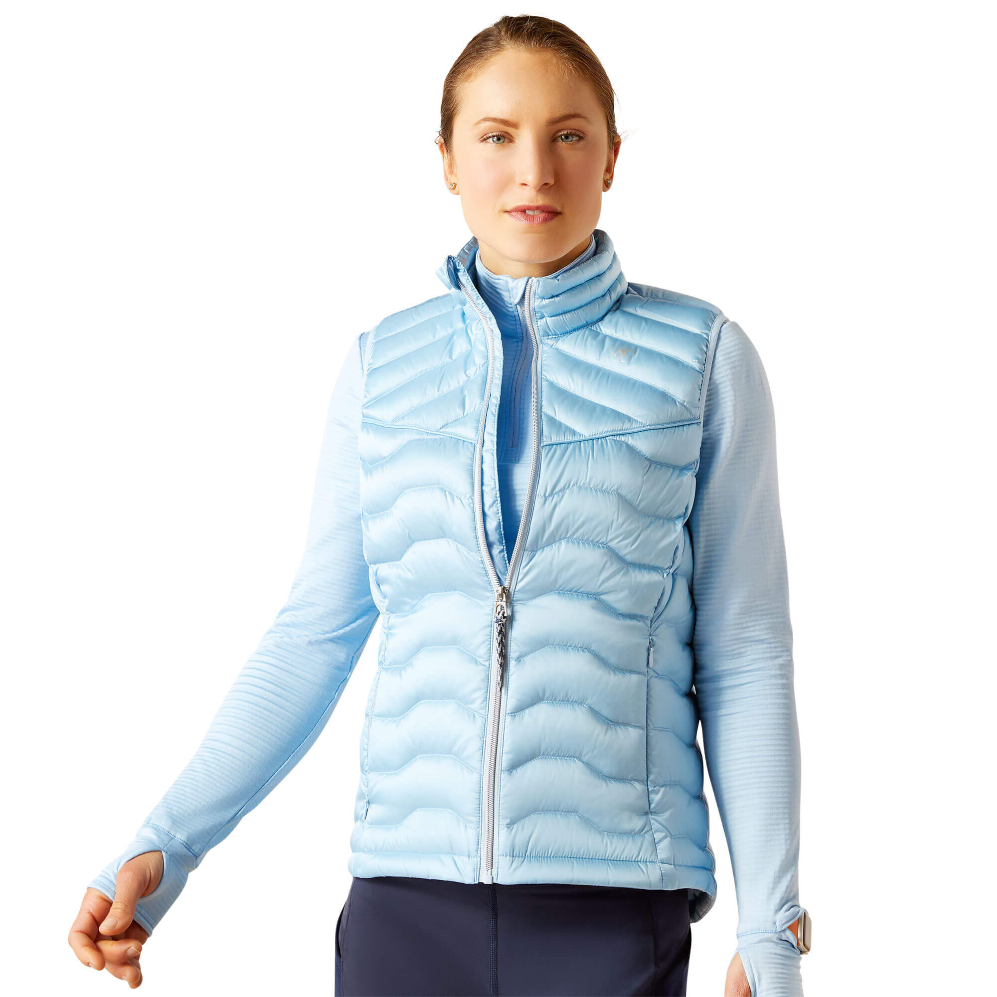 Women's Ideal Down Gilet in Iridescent Cote D Azur, Size Medium, by Ariat