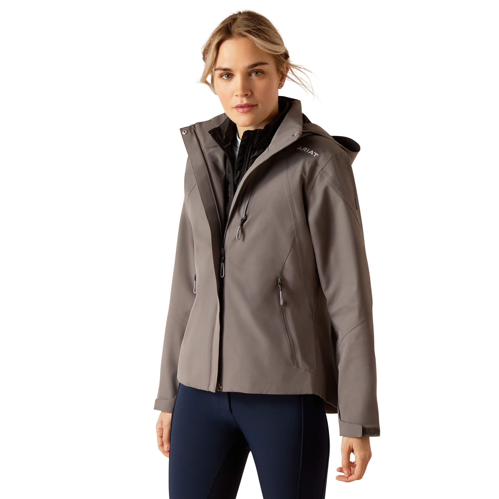 Women's Coastal Waterproof Jacket Long Sleeve in Plum Grey, Size X-Large, by Ariat