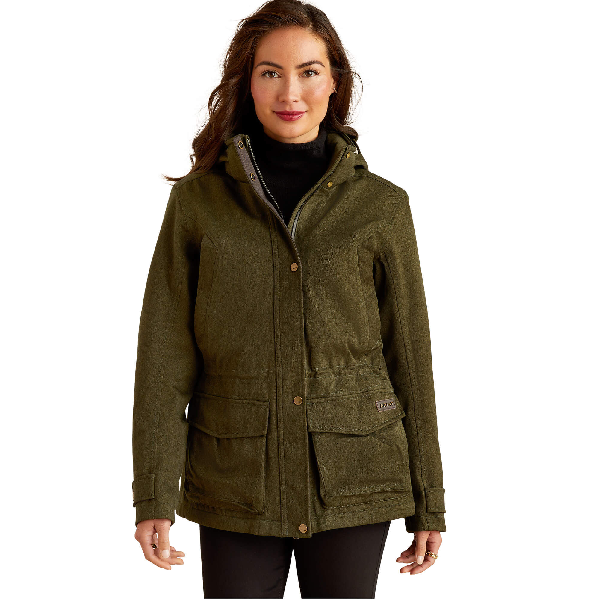 Women's Rhodium Waterproof Insulated Parka Jacket Long Sleeve in Rosin, Size X-Large, by Ariat
