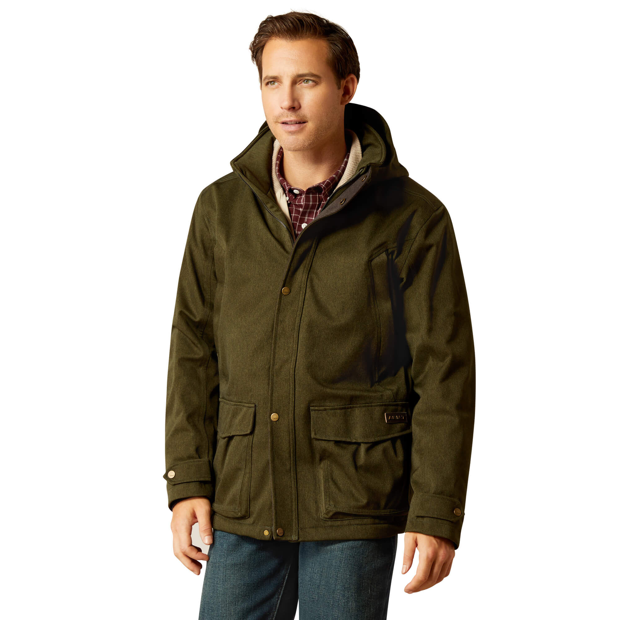 Men's Rhodium Waterproof Insulated Parka Jacket Long Sleeve in Rosin, Size X-Large, by Ariat