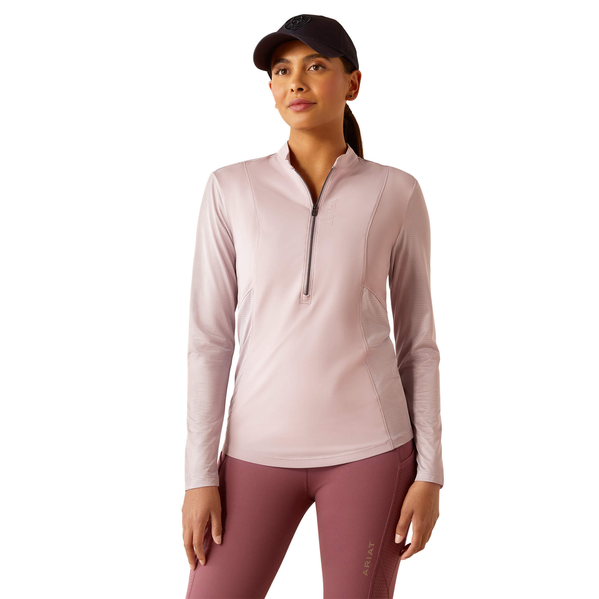 Women's Breathe 1/2 Zip Baselayer Top Long Sleeve in Sea Fog, Size X-Large, by Ariat
