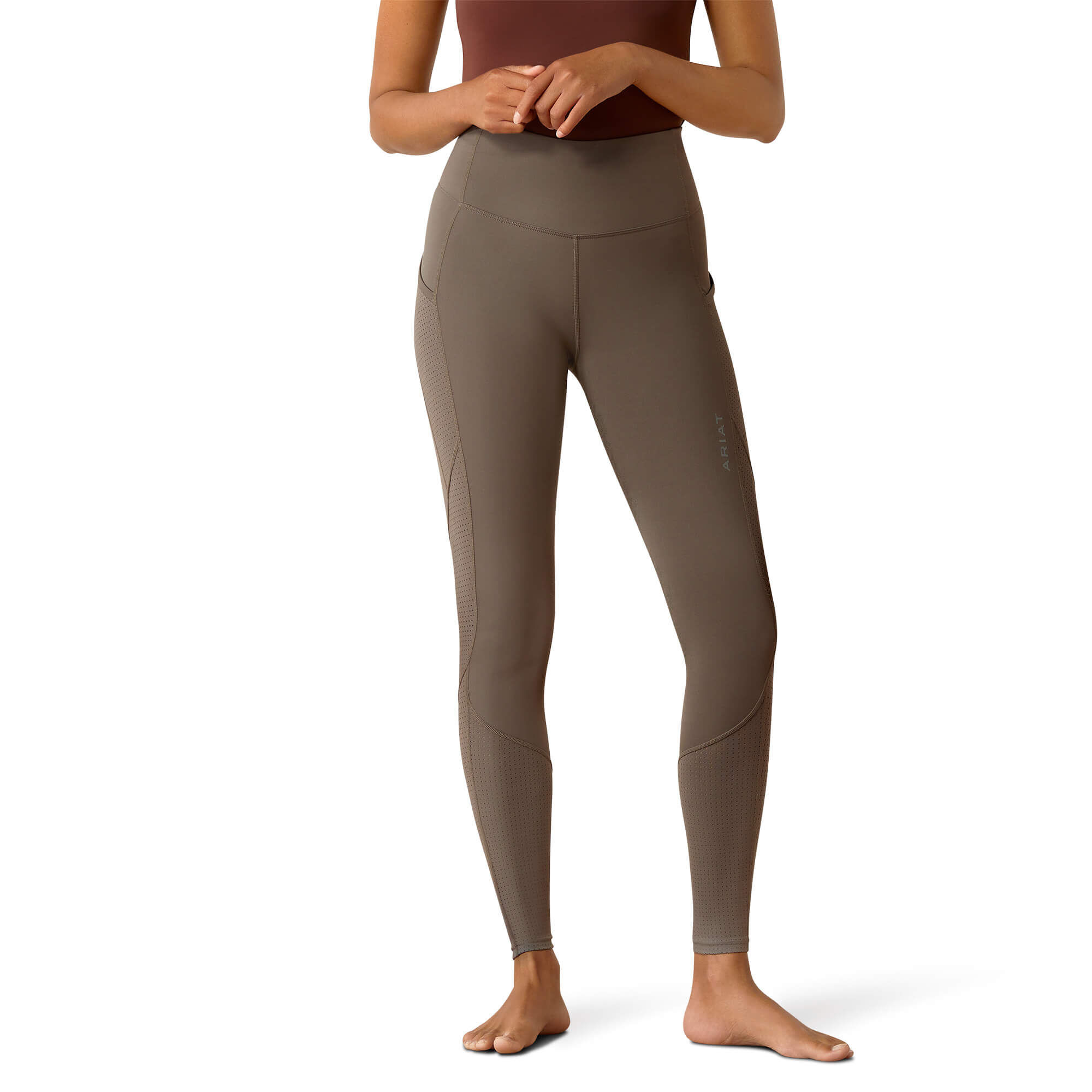 Women's Breathe Eos Half Grip TightRiding Breech in Plum Grey, Size Large, by Ariat
