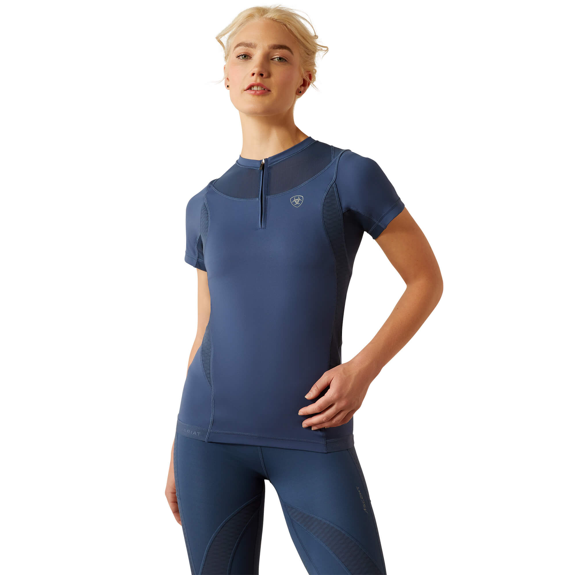 Women's Ascent 1/4 Zip Baselayer Top in Dark Denim, Size Small, by Ariat