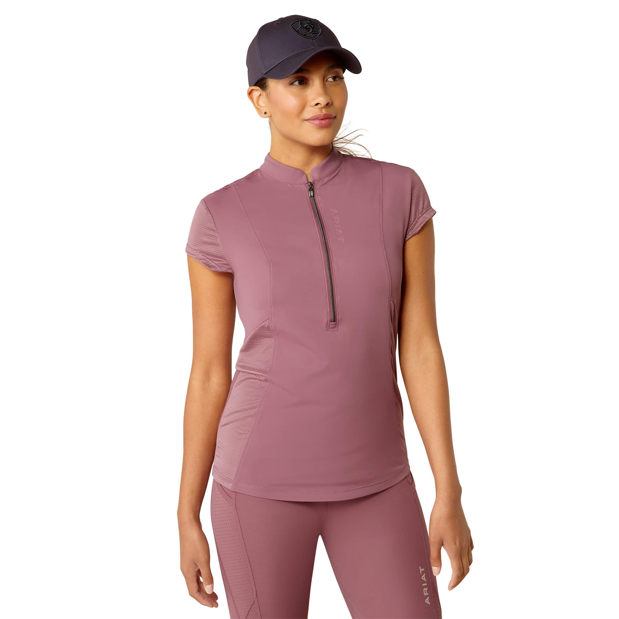 Women's Breathe 1/2 Zip Baselayer Top in Tulipwood, Size X-Large, by Ariat