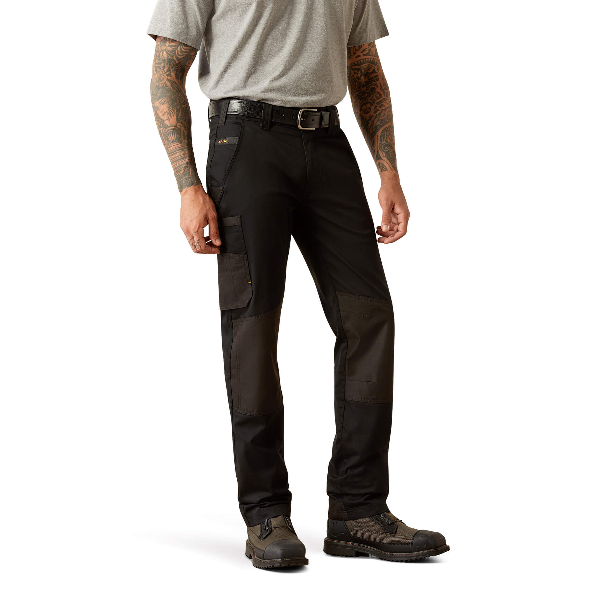 Men's Rebar M8 Modern DuraStretch Cargo Work Trouser in Black, Size 32 x 36, by Ariat