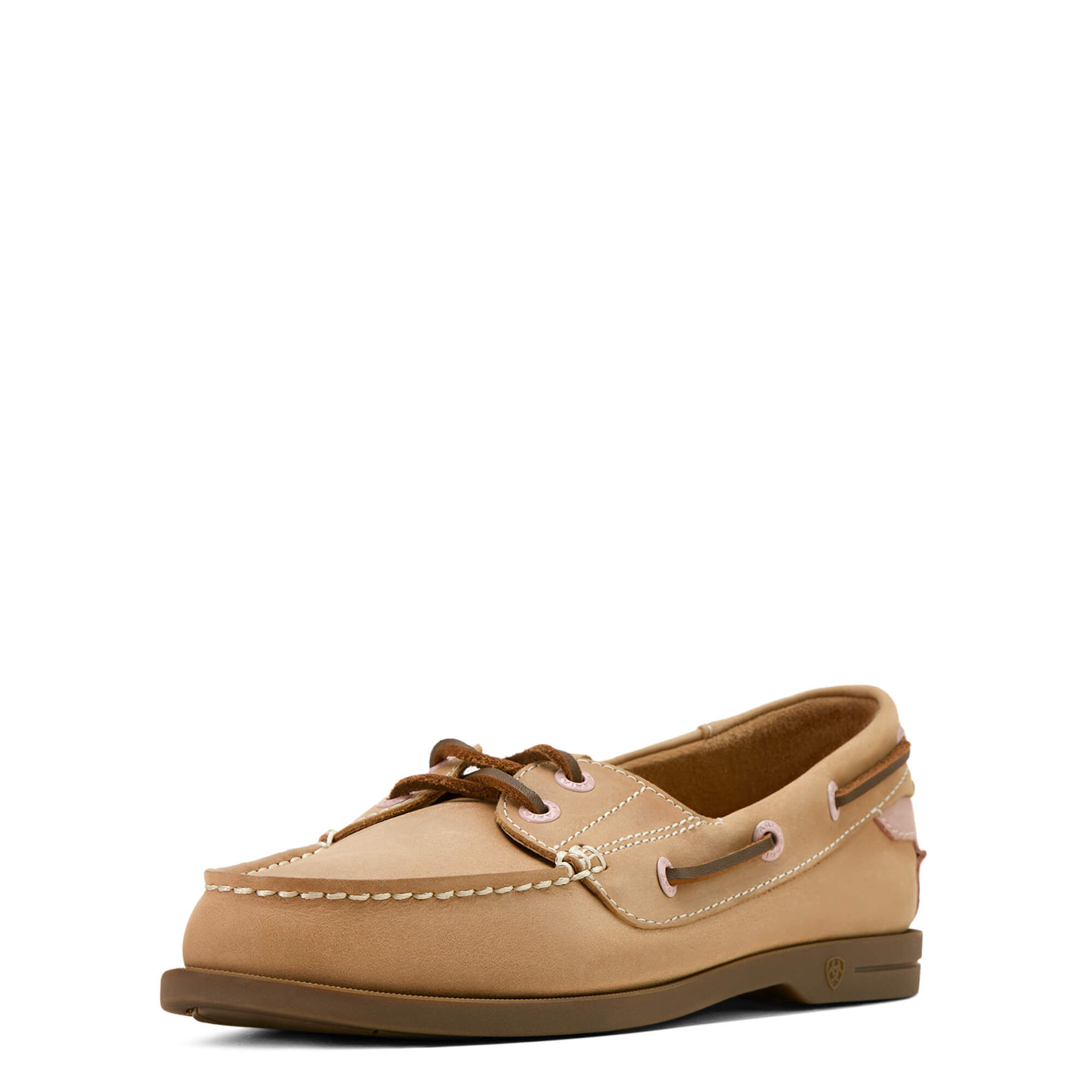 Women's Antigua Boat Shoe in Natural Tan, B Medium Width, Size 41.5, by Ariat