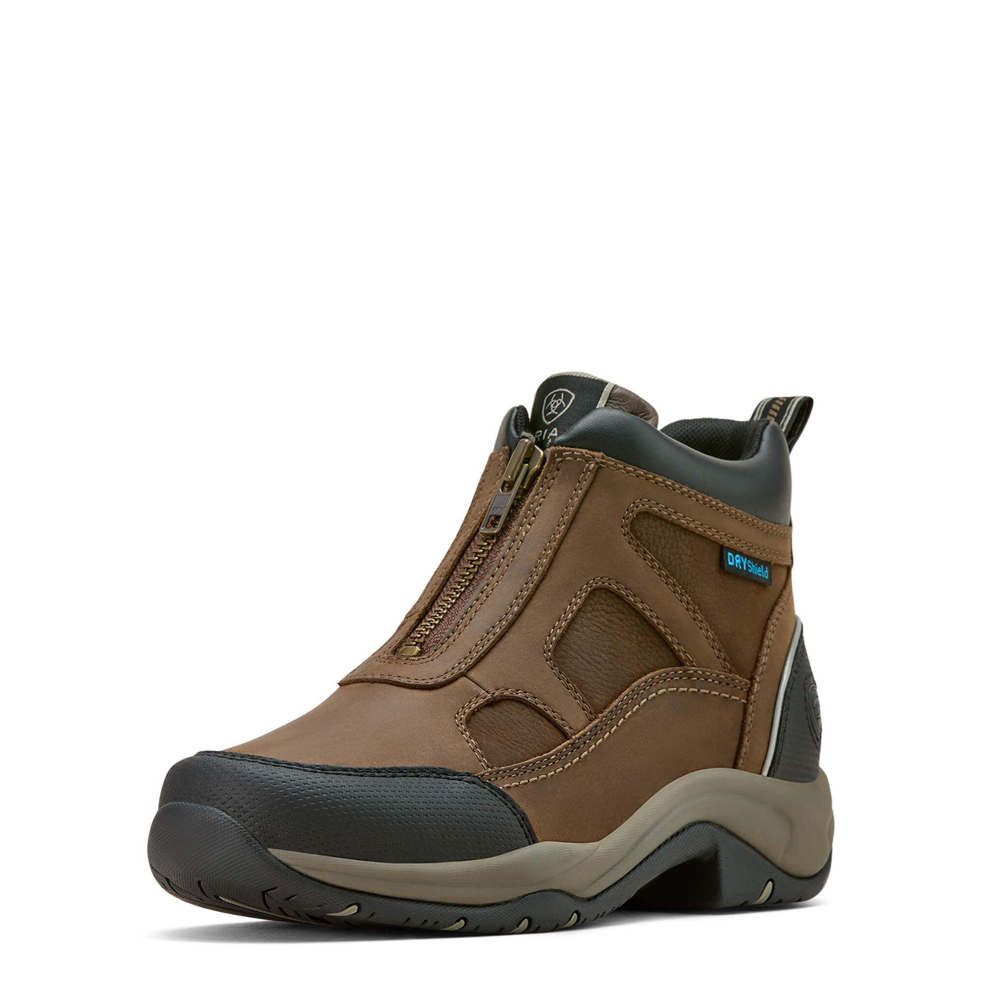 Women's Terrain Zip Waterproof Boots in Palm Brown, B Medium Width, Size 6, by Ariat