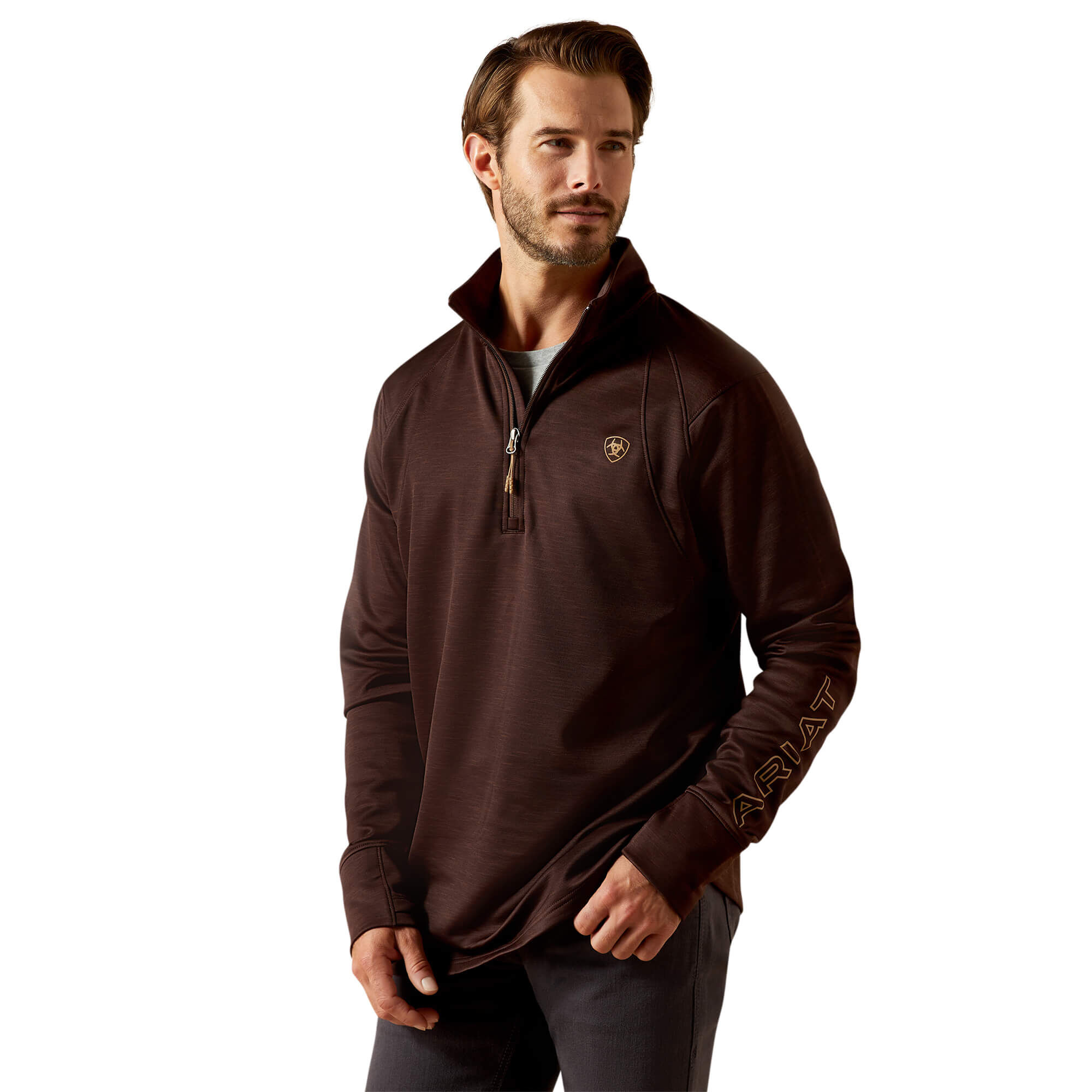 Men's Team EQ 1/2 Zip Pullover Top Long Sleeve in Java, Size Medium, by Ariat
