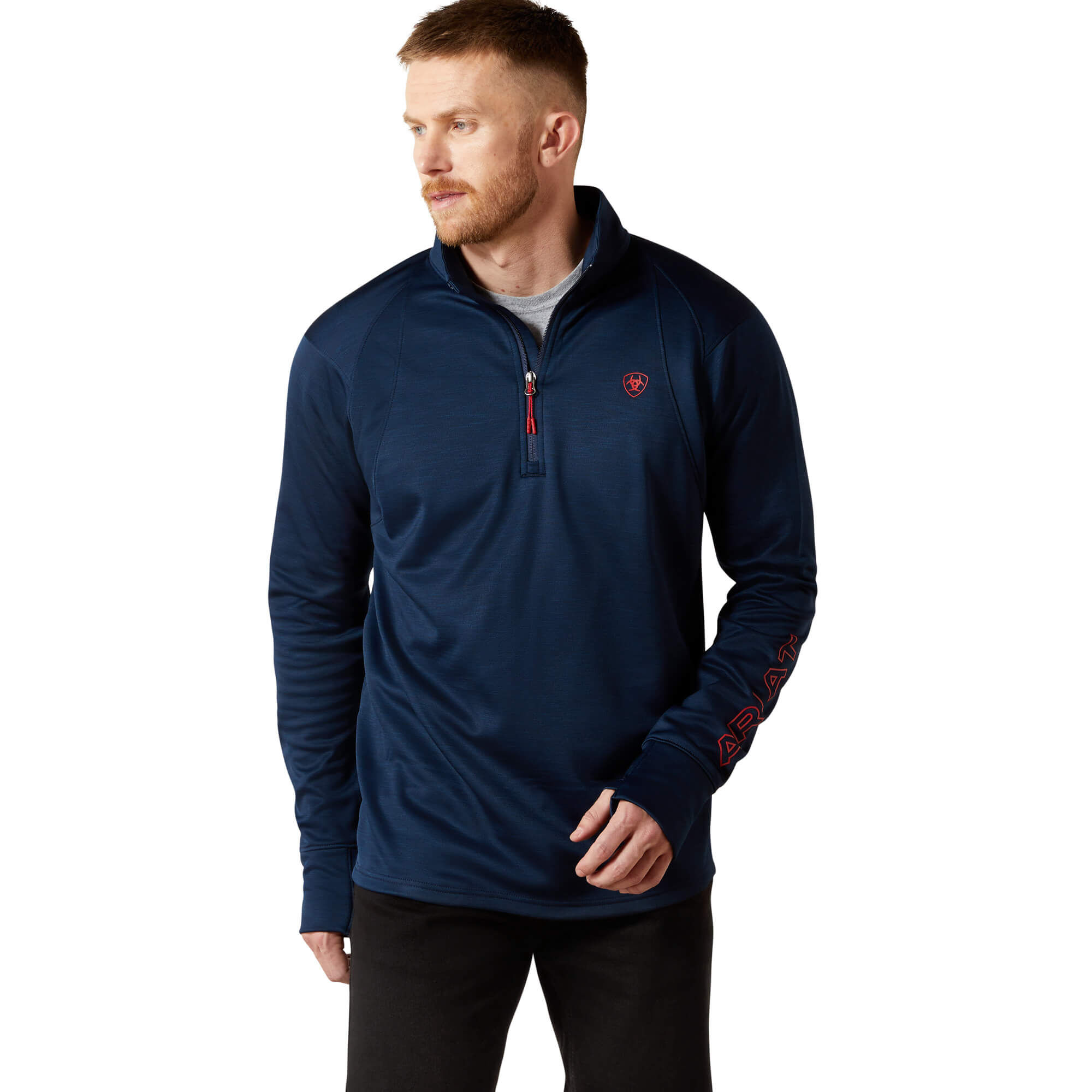 Men's Team EQ 1/2 Zip Pullover Top Long Sleeve in Navy, Size 2X-Large, by Ariat