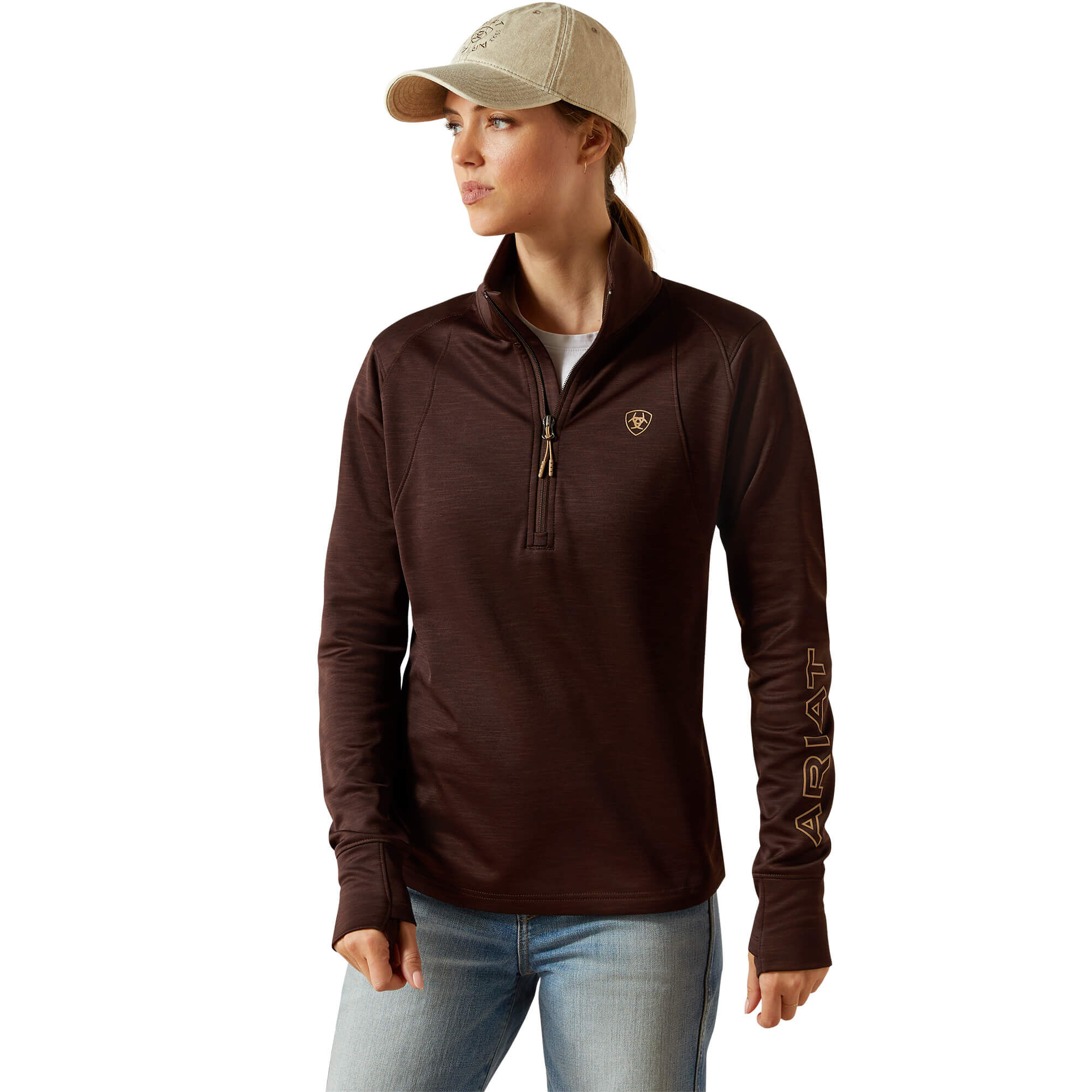 Women's Team EQ 1/2 Zip Pullover Top Long Sleeve in Java, Size Small, by Ariat