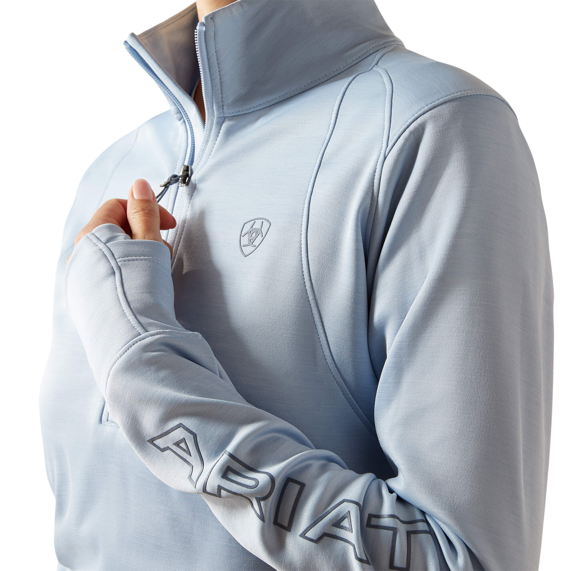 Women's Team EQ 1/2 Zip Pullover Top Long Sleeve in Skyway, Size Medium, by Ariat