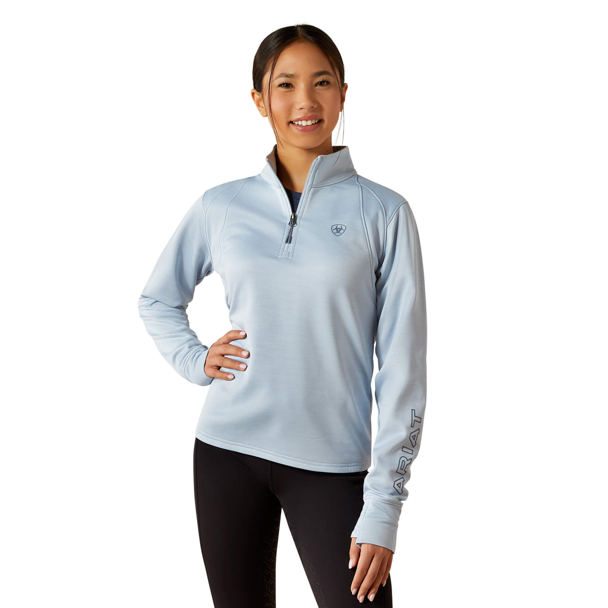 Kid's Team EQ 1/2 Zip Pullover Top Long Sleeve in Skyway, Size Large, by Ariat