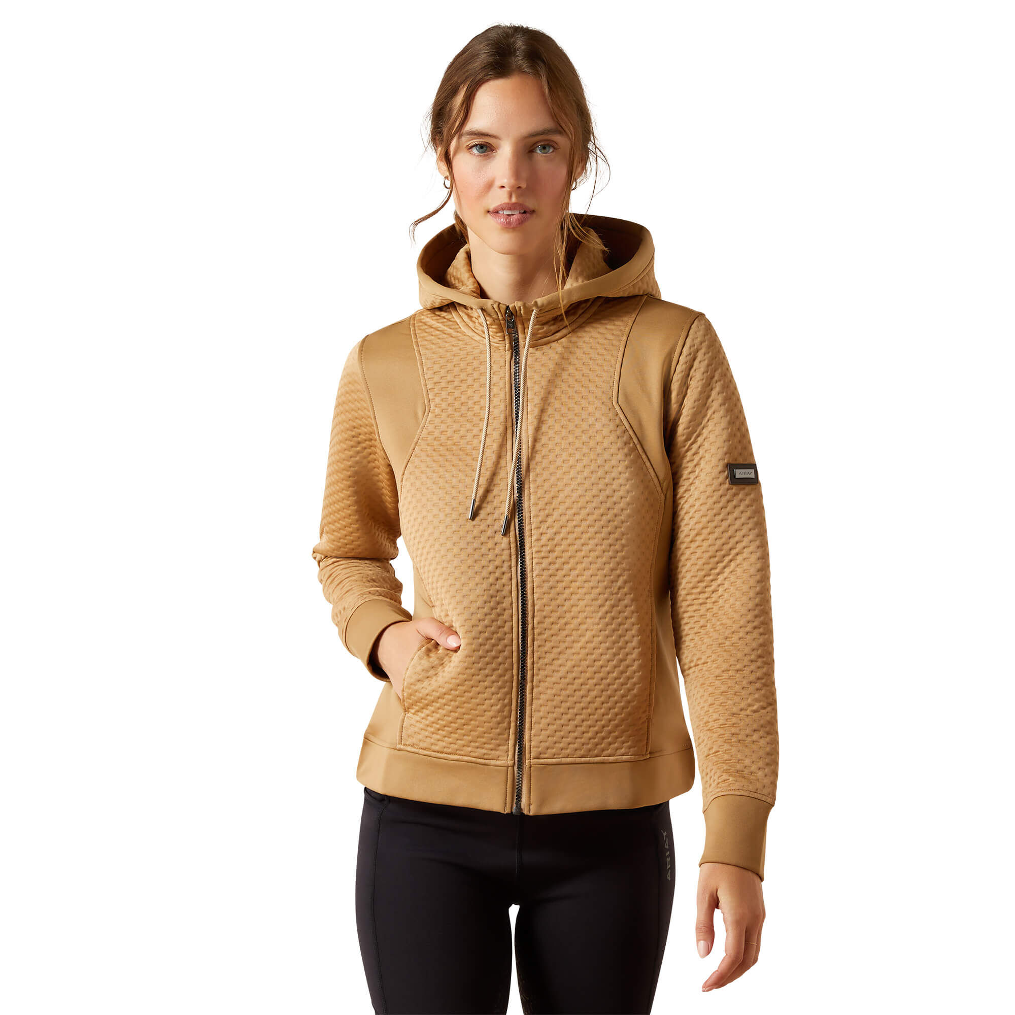 Women's Radiance Full Zip Hoodie Long Sleeve in Tiger's Eye, Size X-Large, by Ariat
