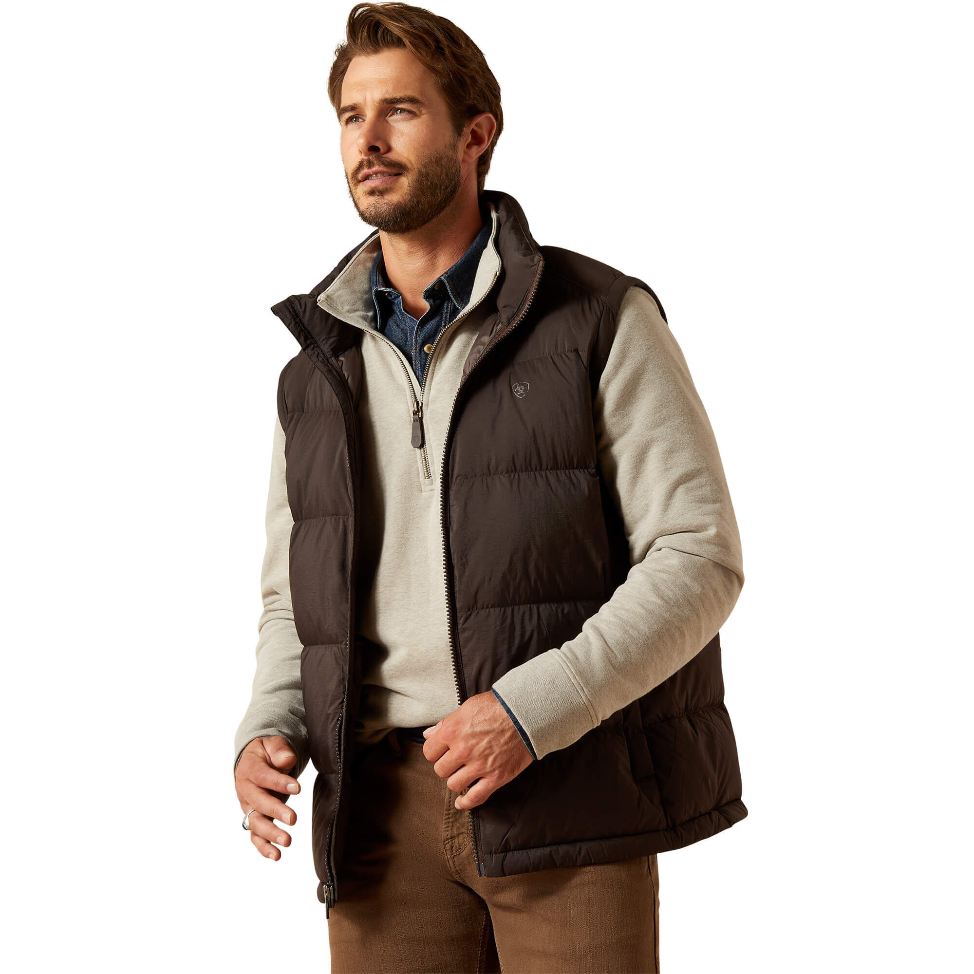 Men's UltraPuff Insulated Down Gilet in Java, Size Large, by Ariat