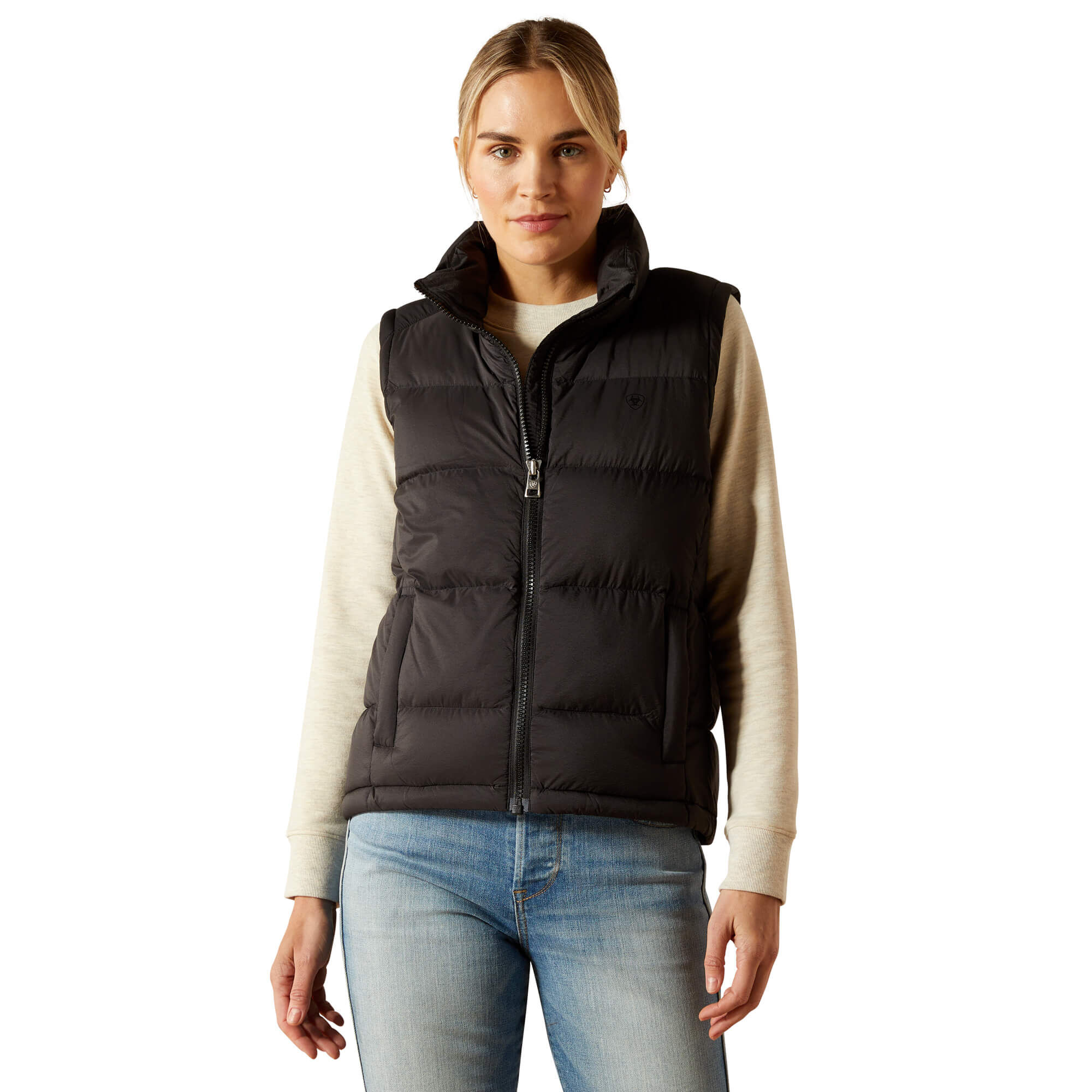Women's UltraPuff Insulated Down Gilet in Black, Size Small, by Ariat