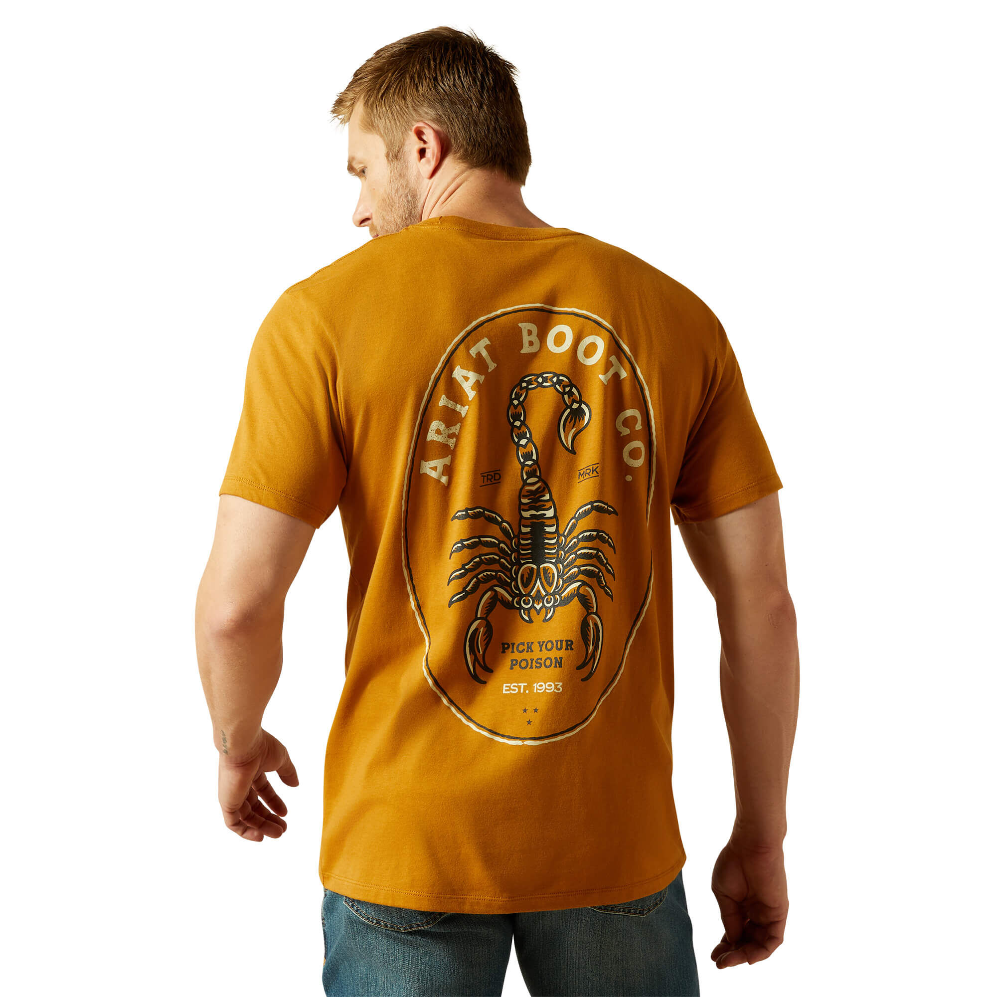 Men's Ariat Scorpion Seal T-Shirt in Bone Brown, Size Large