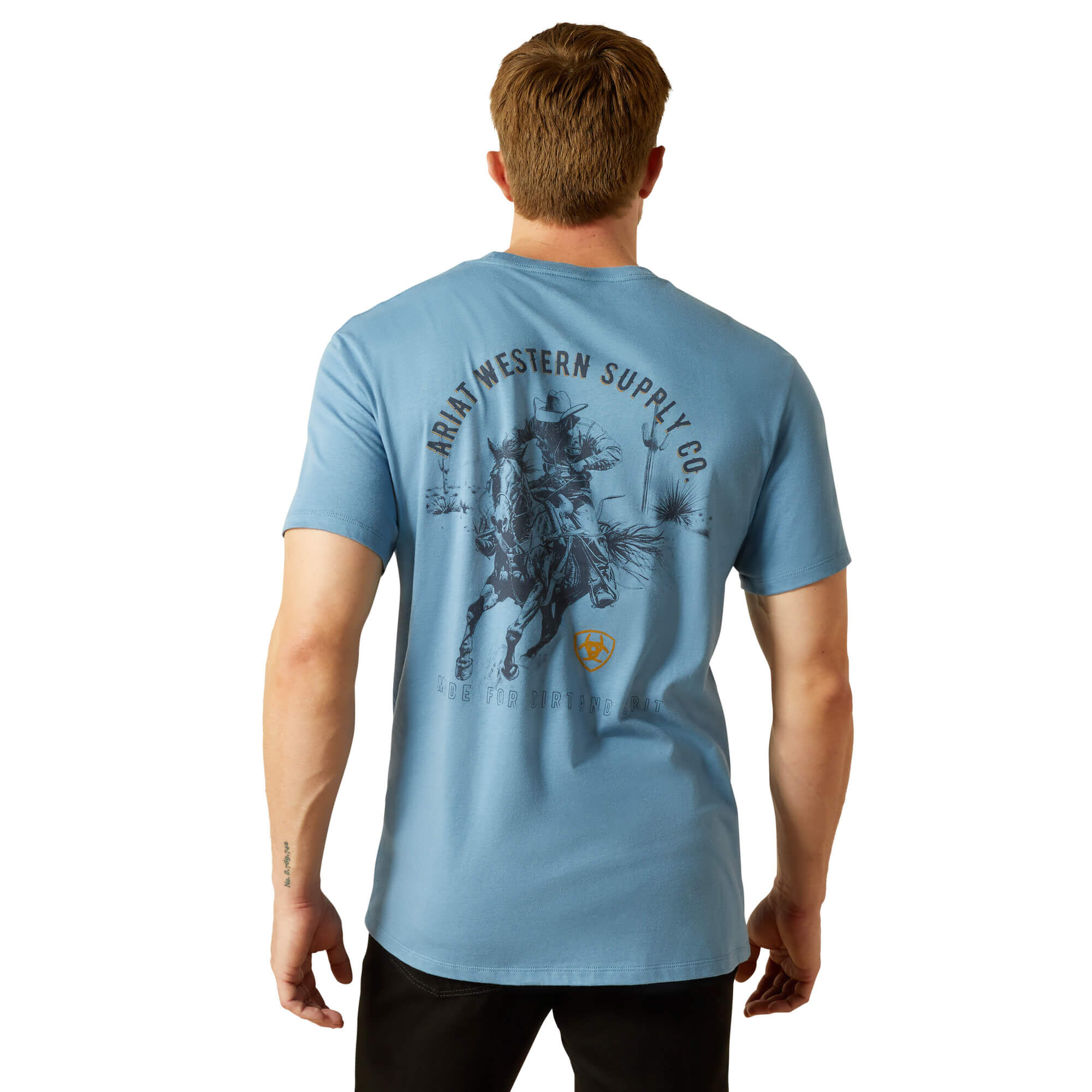 Men's Ariat Blazing Saddle T-Shirt in Coronet Blue, Size Small