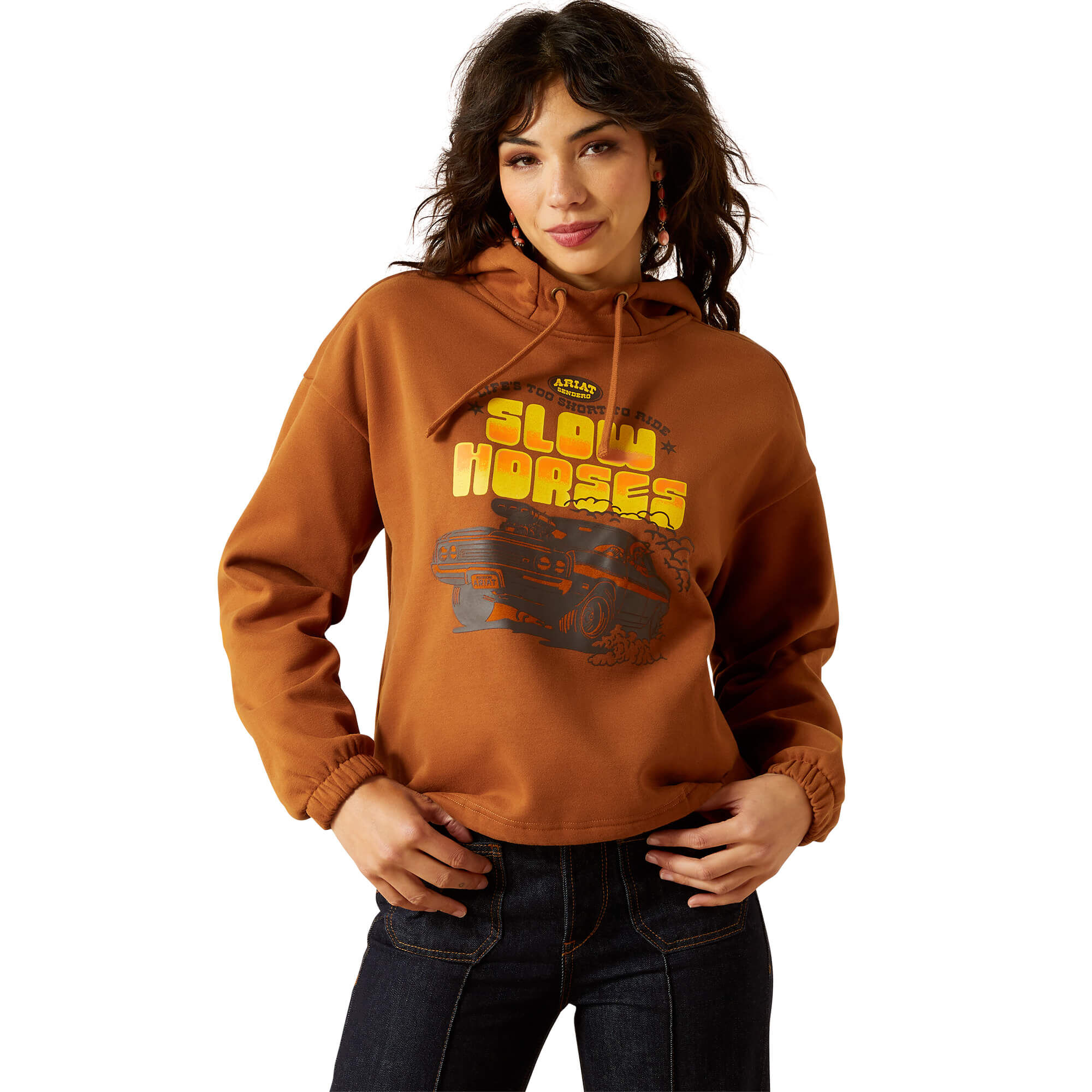 Women's Sendero Slow Horses Hoodie Long Sleeve in Glazed Ginger, Size Small, by Ariat