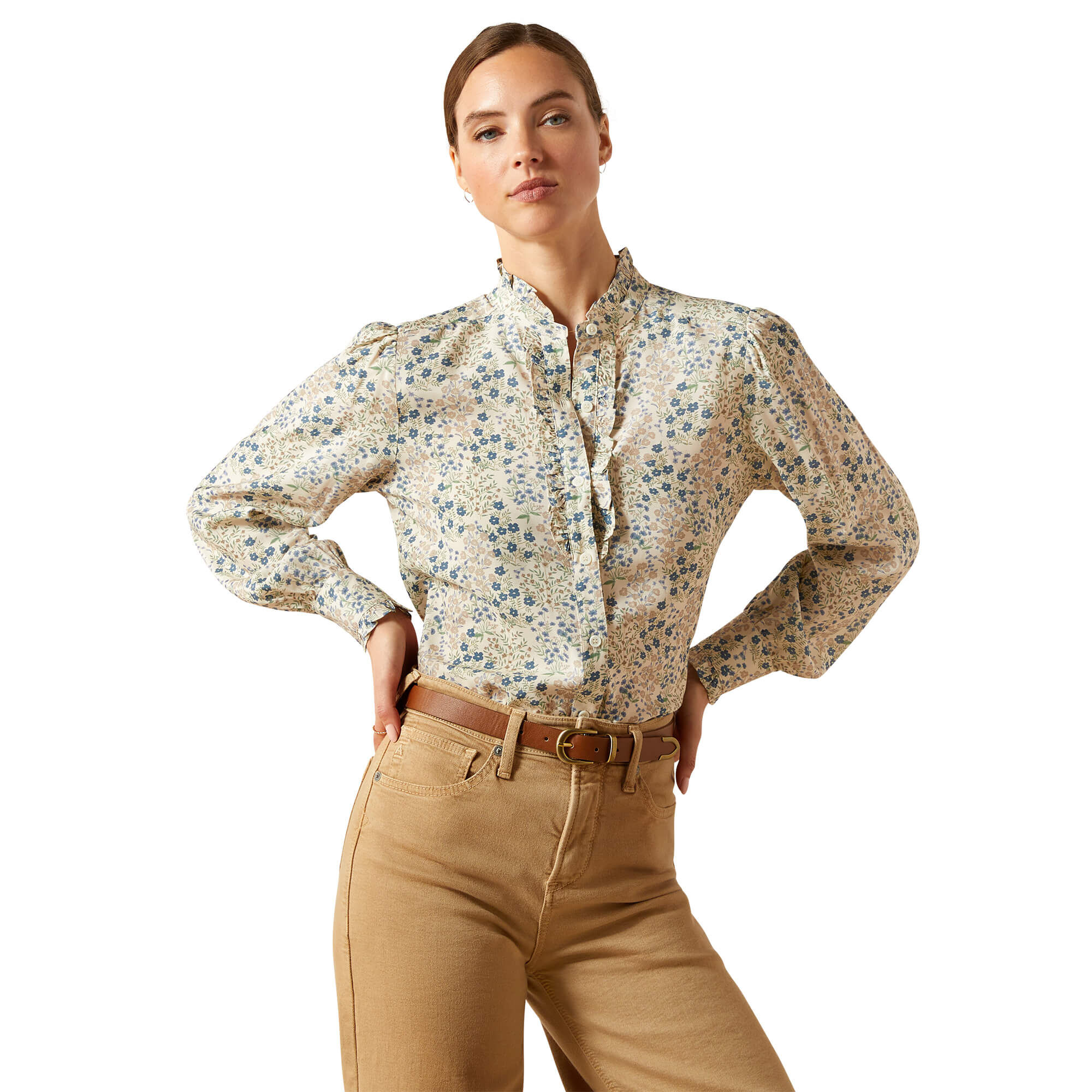 Women's Cricklade Blouse Long Sleeve in Floral Print, Size Large, by Ariat