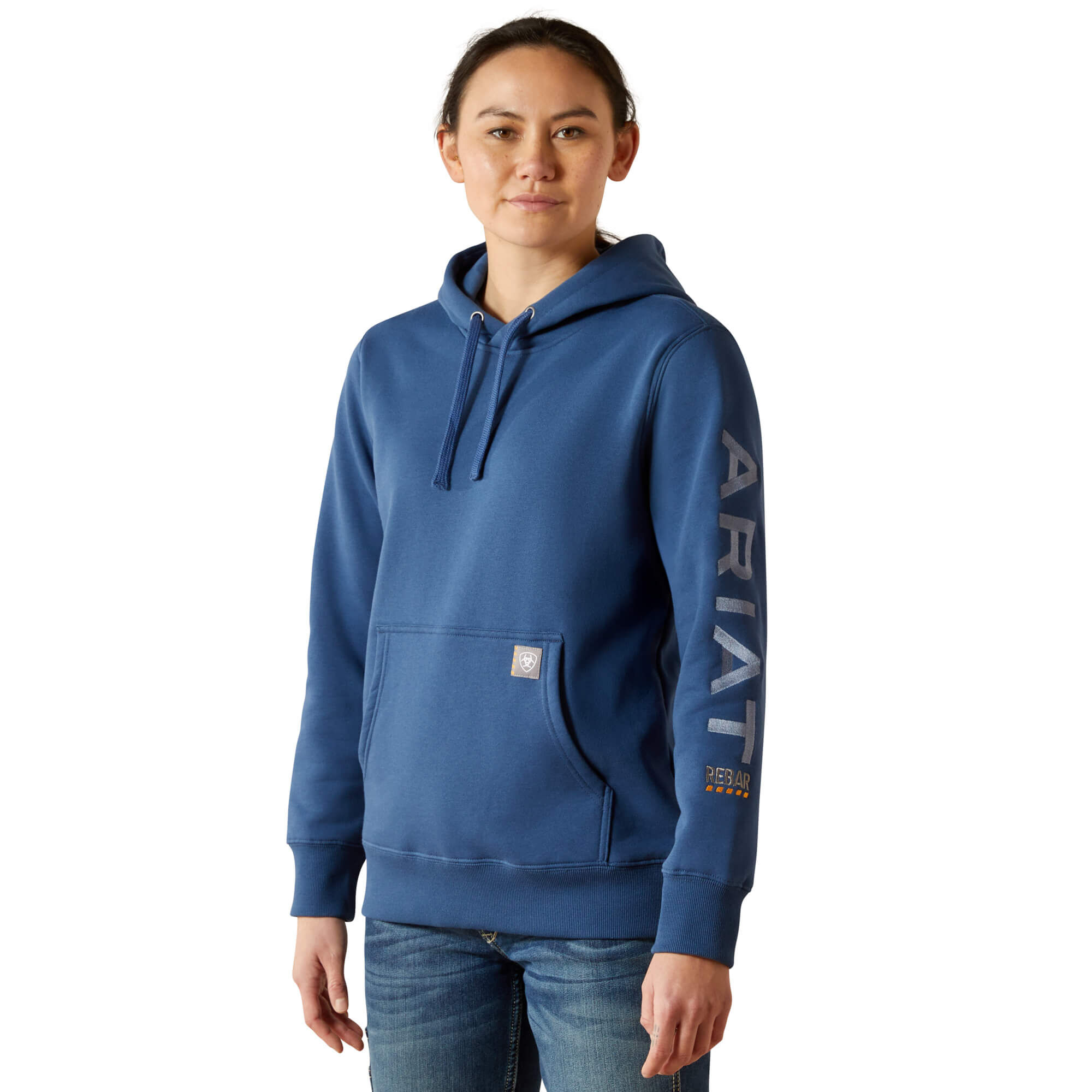 Women's Rebar Graphic Hoodie Long Sleeve in Ensign Blue Endless Sky, Size Small, by Ariat