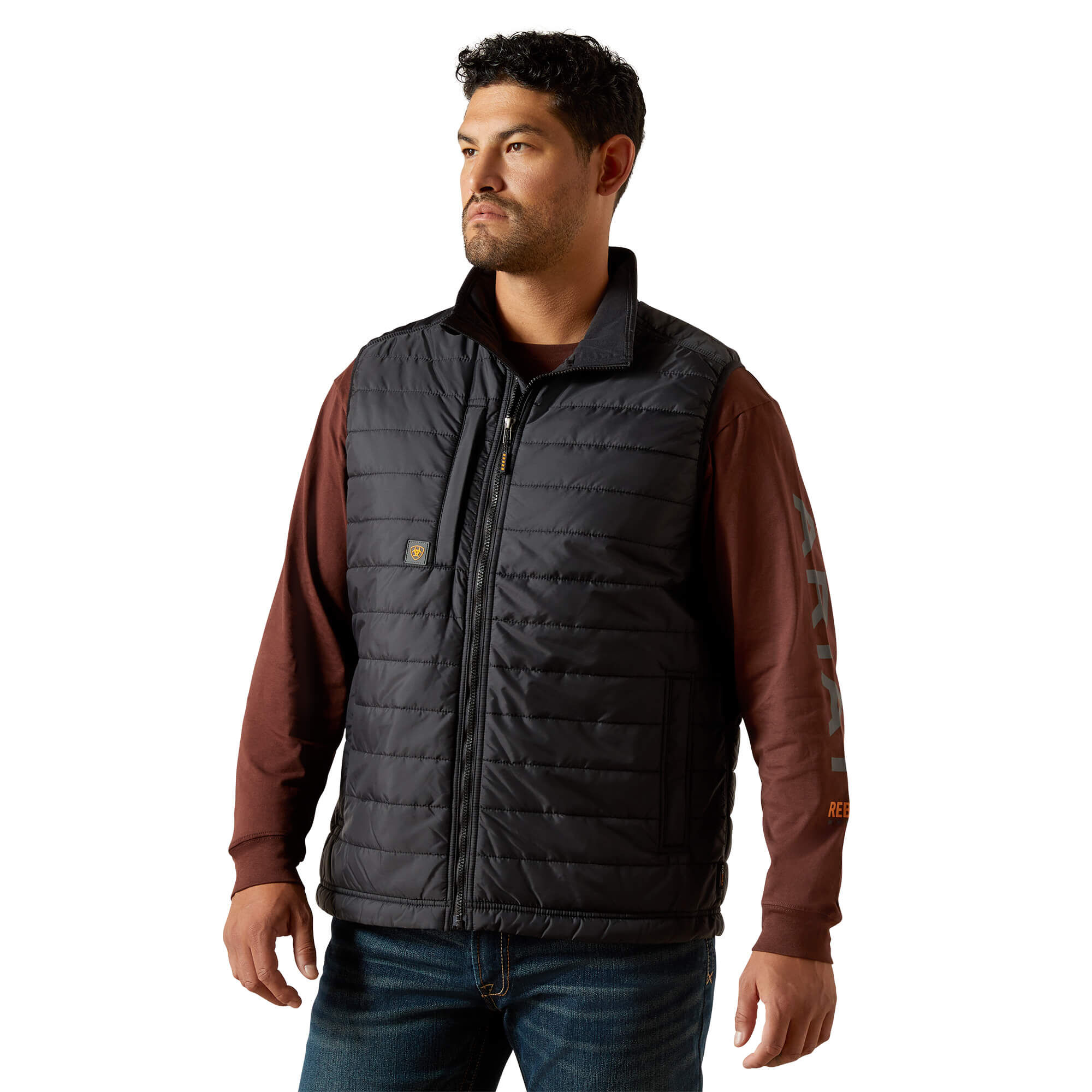 Men's Rebar Cordura Ripstop Lightweight Insulated Gilet in Black, Size Large, by Ariat