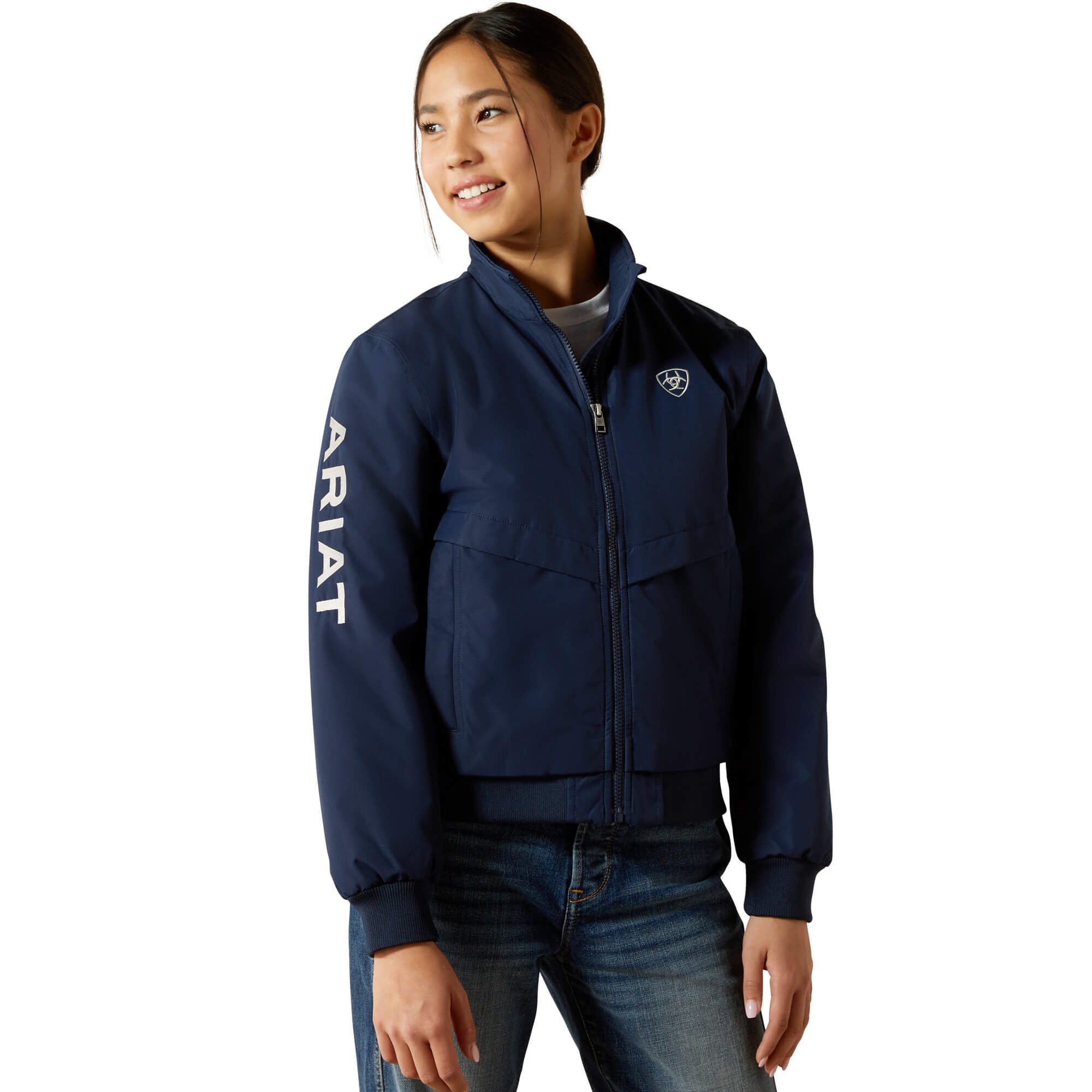 Kid's Stable 2.0 Insulated Jacket Long Sleeve in Navy, Size Small, by Ariat