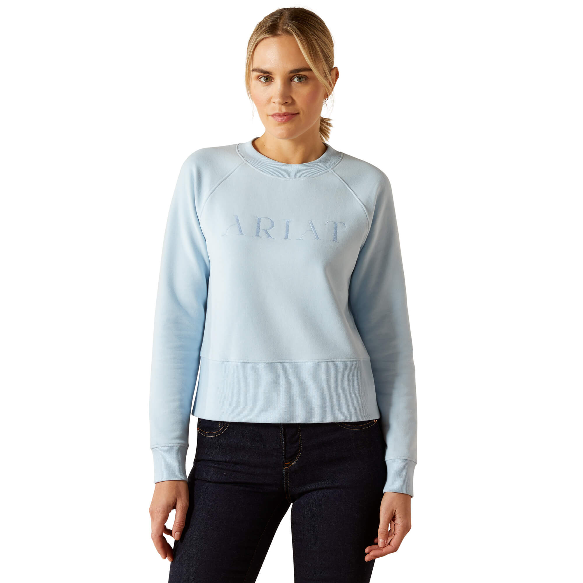 Women's Martine Sweatshirt Long Sleeve in Skyway, Size X-Large, by Ariat