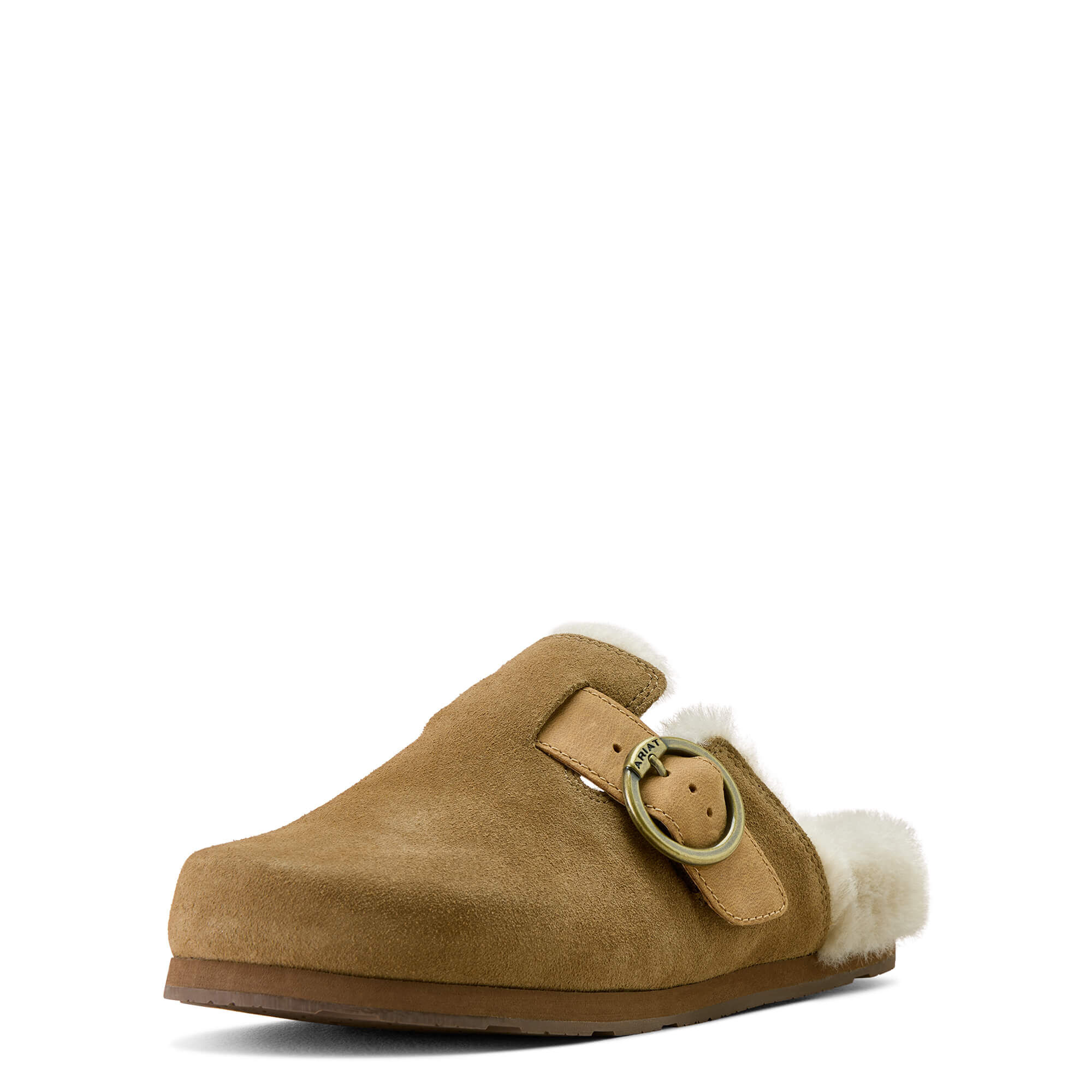 Women's Country Mule Sherpa in Ranch Brown Suede, B Medium Width, Size 36.5, by Ariat