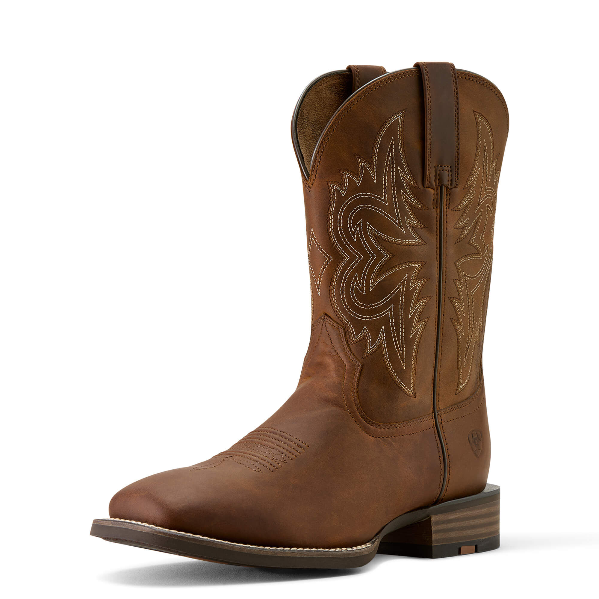 Men's Western Big Rig Wide Square Toe Boots in Distressed Brown, EE Wide Width, Size 7.5, by Ariat