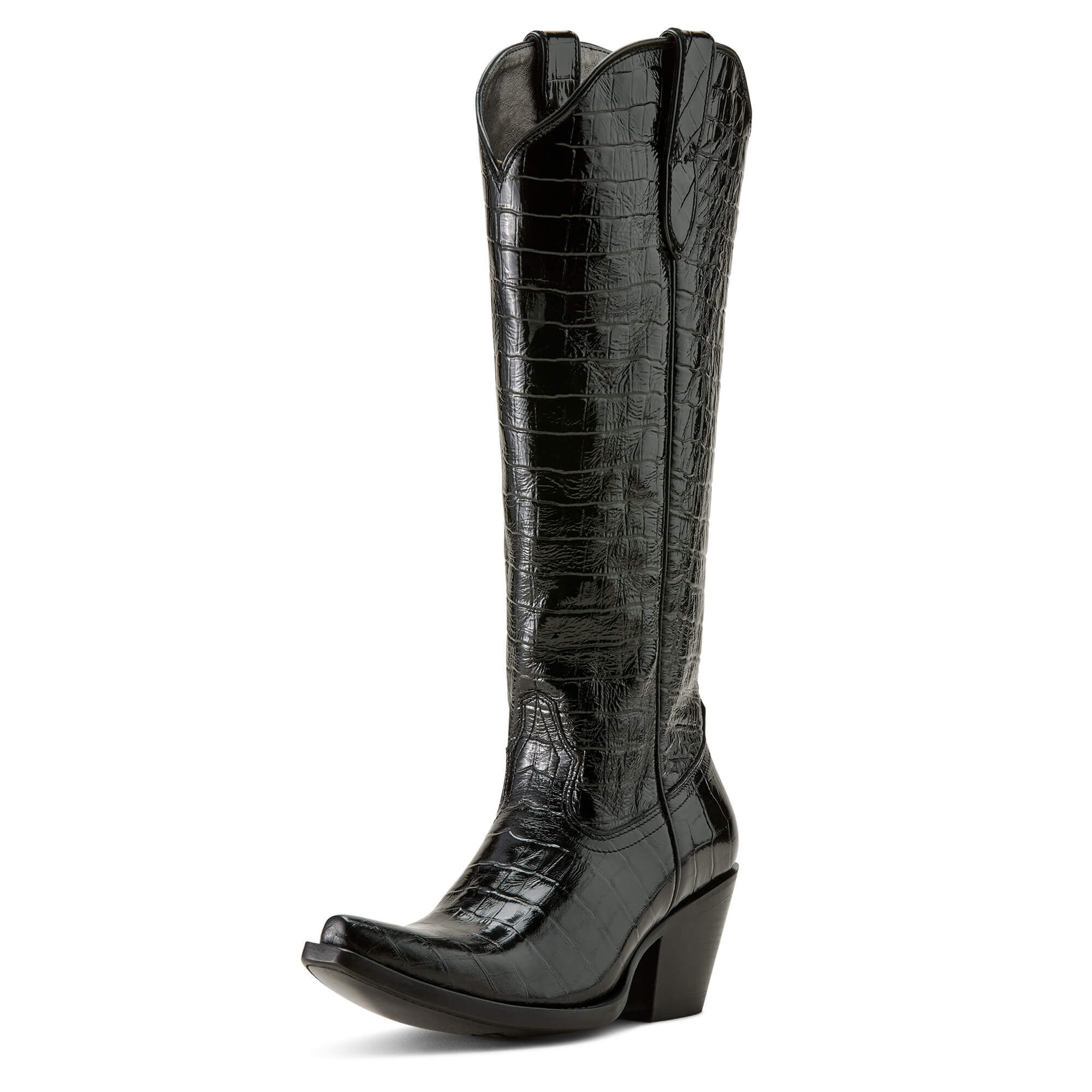 Women's Casanova X Toe Western Boots in Luxe Caviar Croc Print Leather, B Medium Width, Size 7, by Ariat