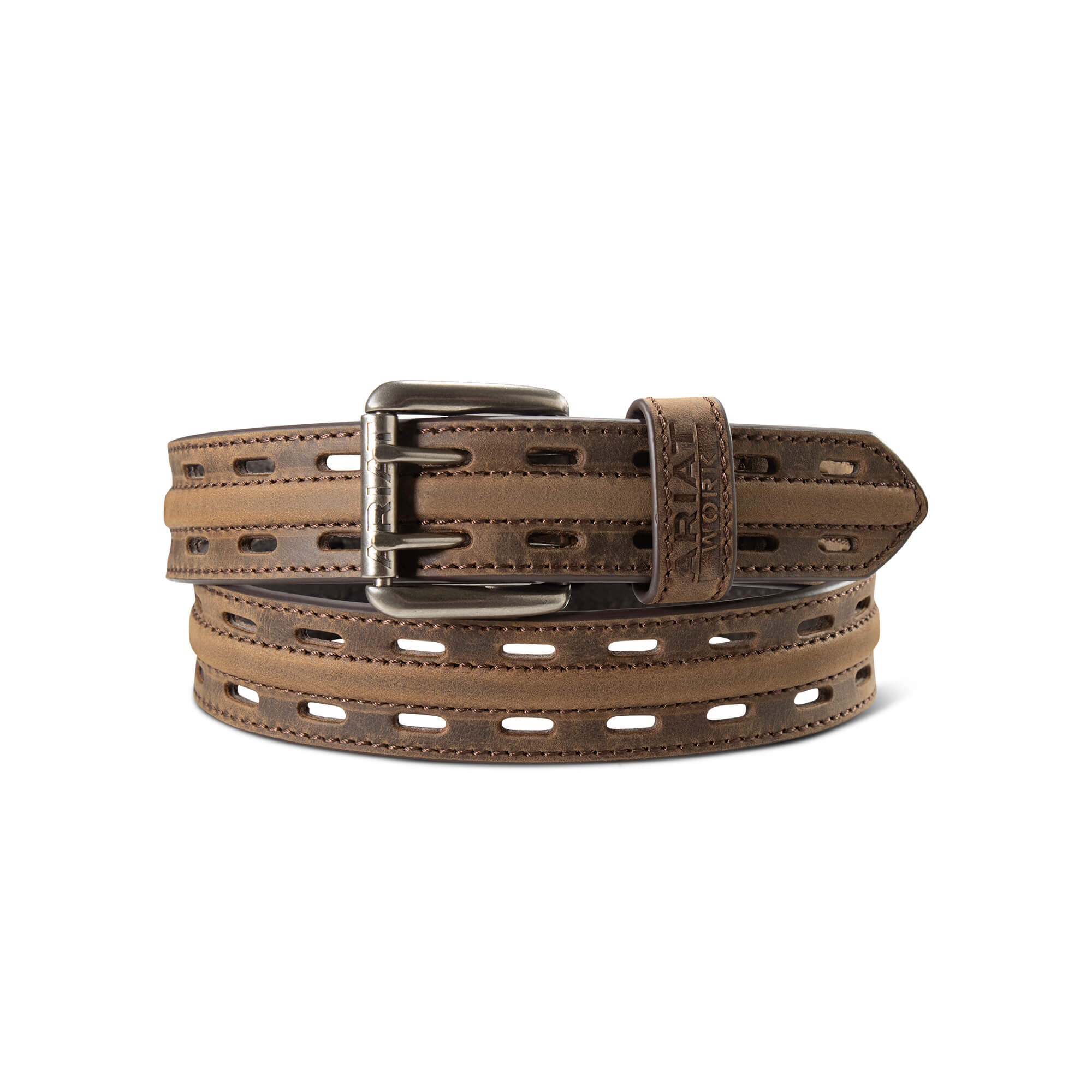 Men's Work Double Prong Belt in Brown, Size 38, by Ariat