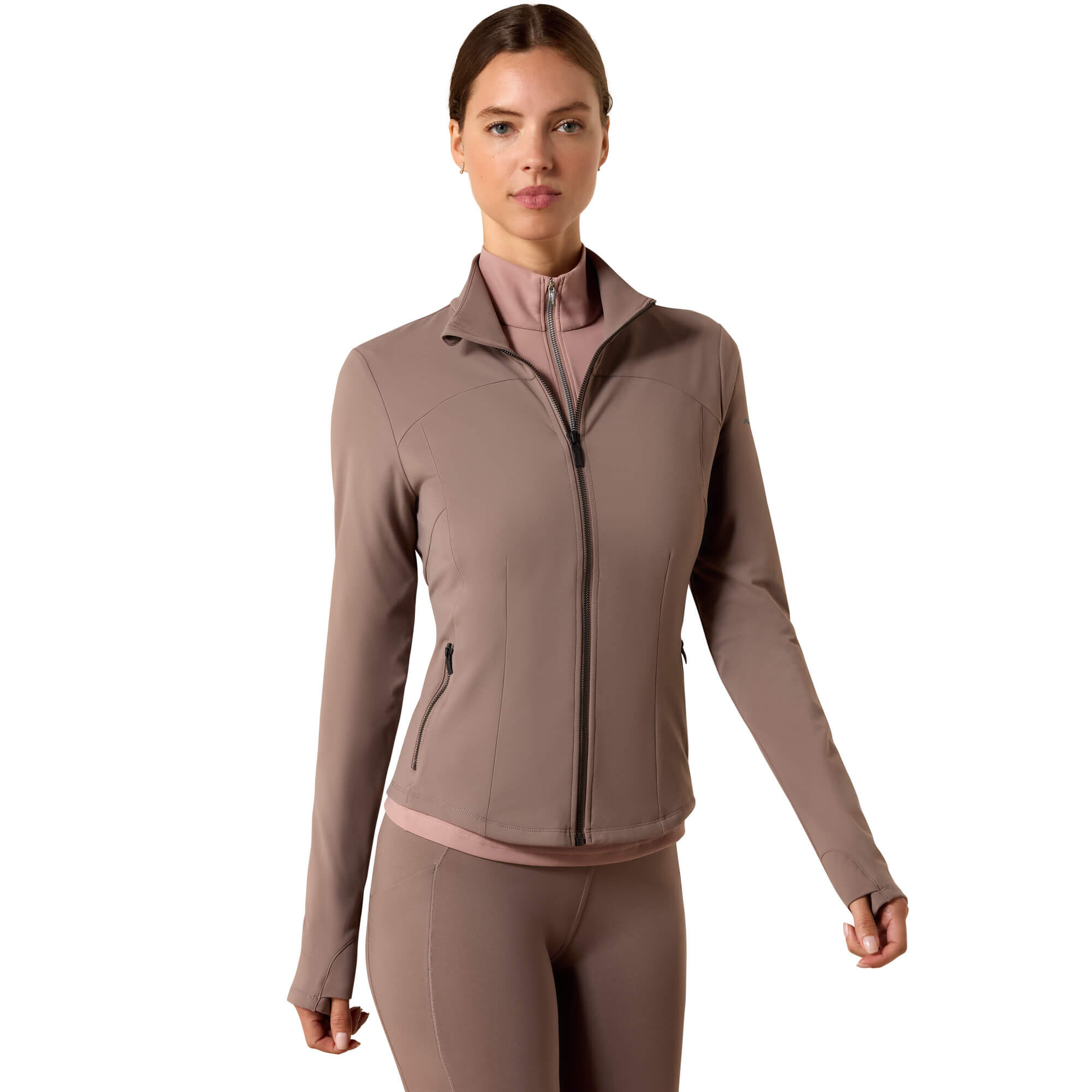 Women's SolVeil Full Zip Sweatshirt Long Sleeve in Iron, Size Large, by Ariat