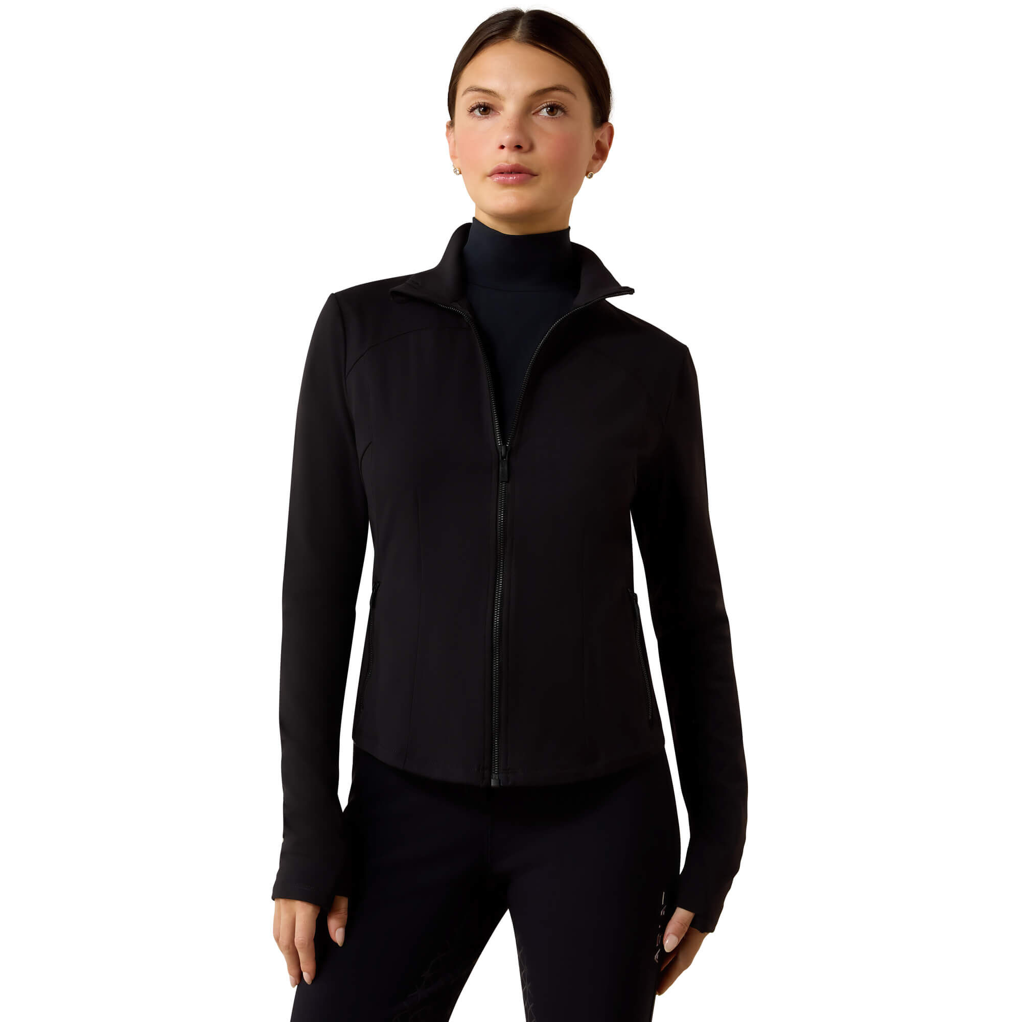 Women's SolVeil Full Zip Sweatshirt Long Sleeve in Black, Size X-Large, by Ariat