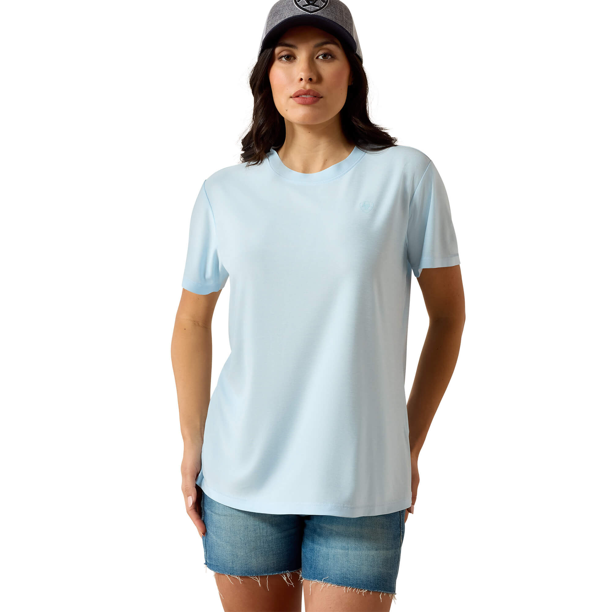 Women's Laguna Logo T-Shirt in Nantucket Breeze, Size Large, by Ariat