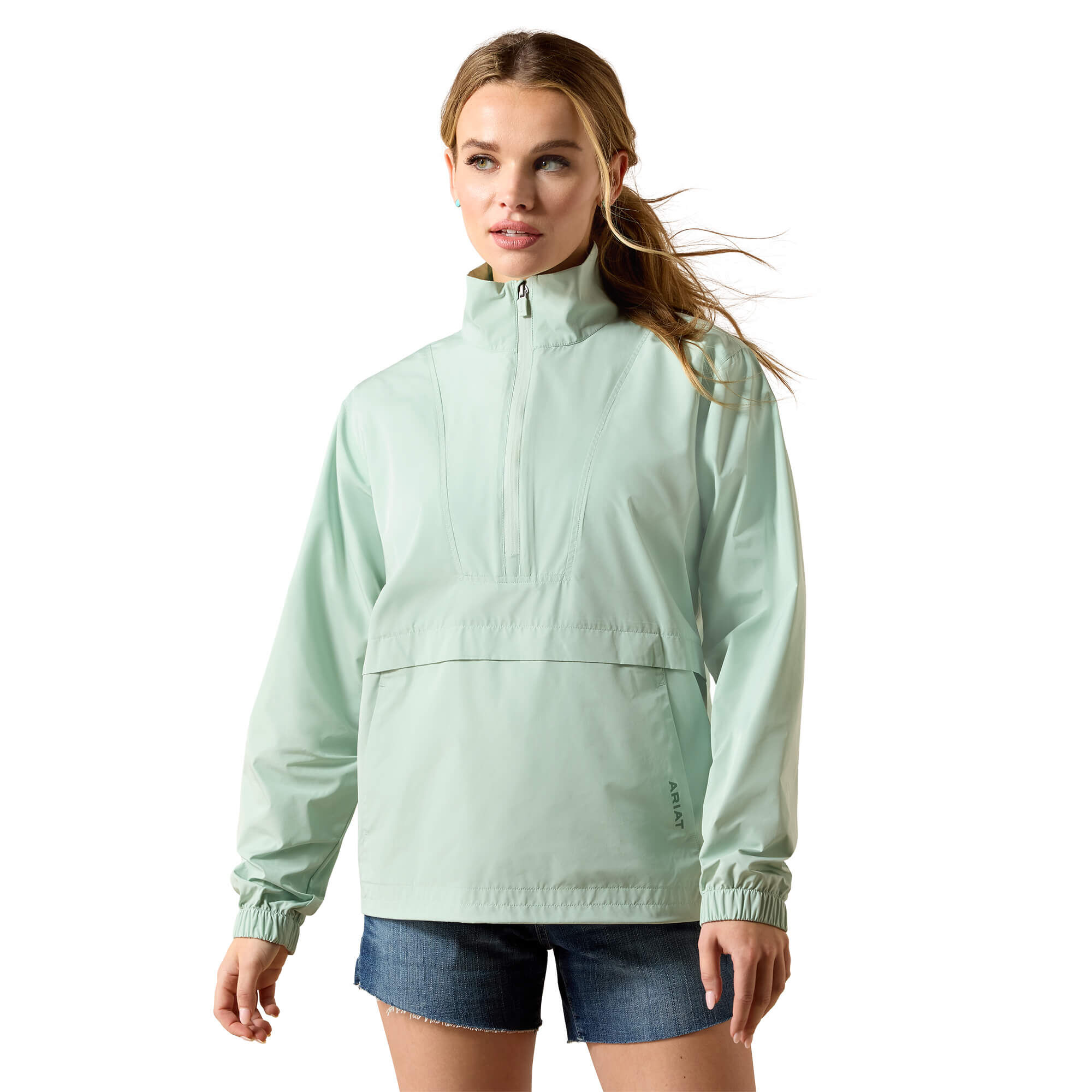 Women's Whisper Pullover Jacket Long Sleeve in Silt Green, Size Large, by Ariat