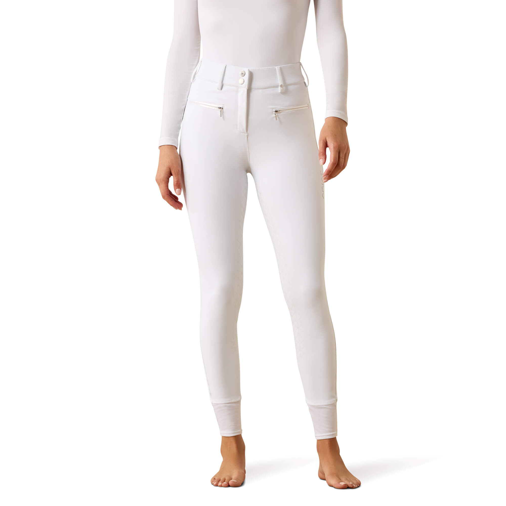 Women's Tri Factor Allure Full Seat Riding Breech in White, Size 34, by Ariat