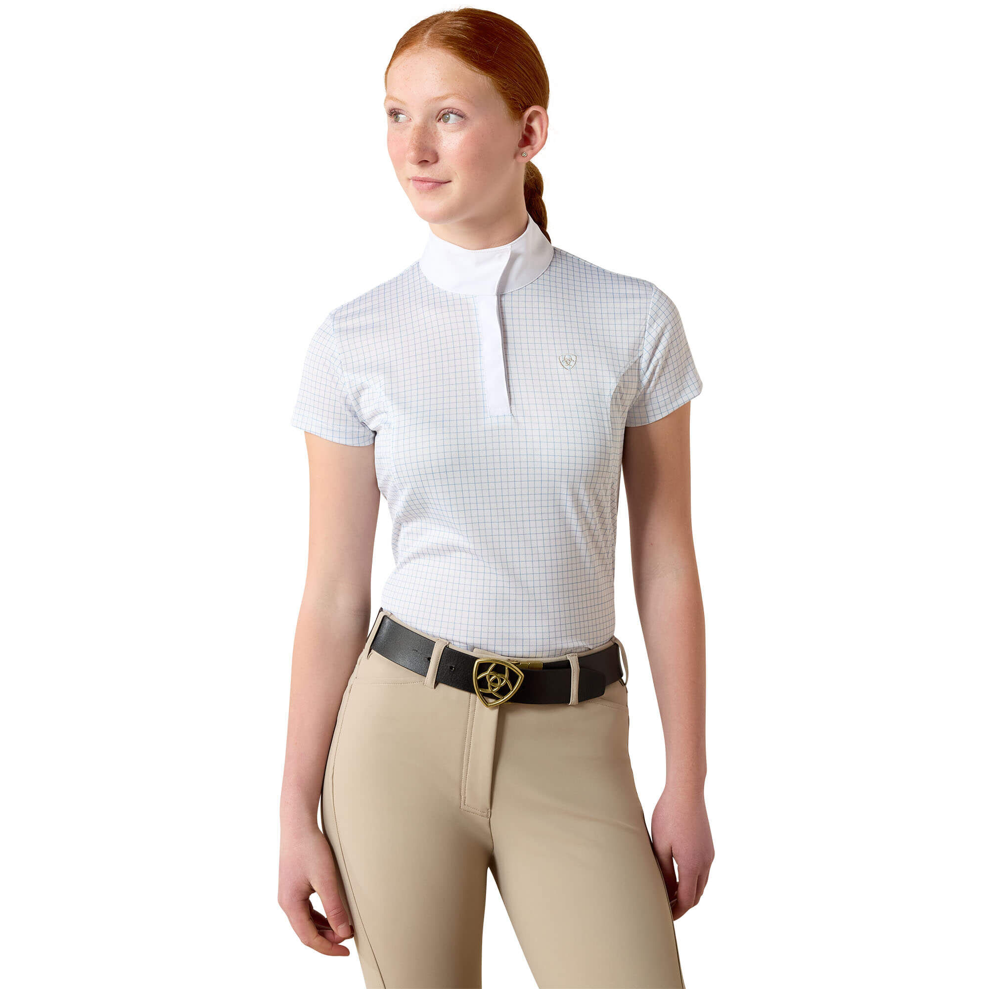 Kid's Aptos Show Shirt in Riviera Check, Size Large, by Ariat