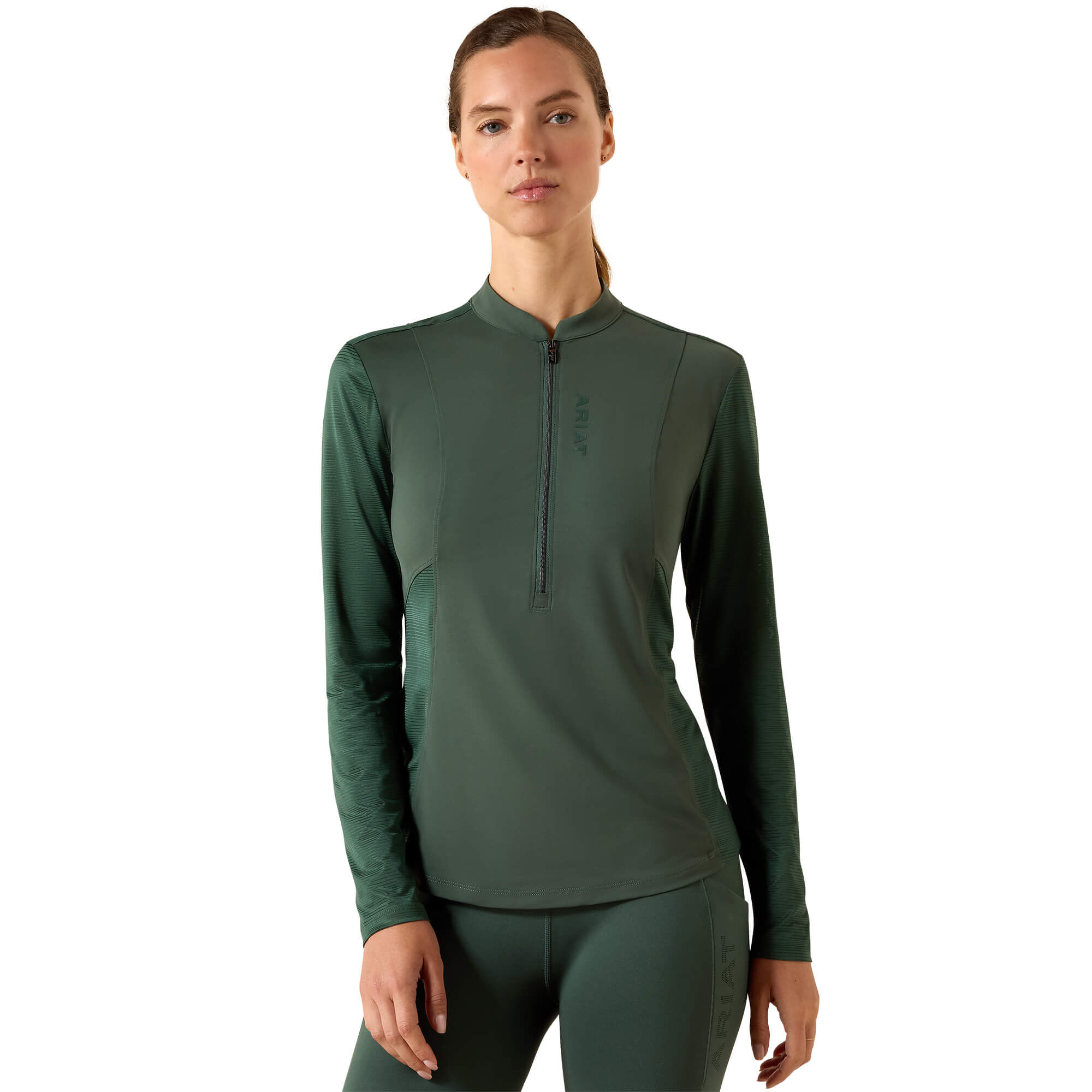 Women's Breathe 1/2 Zip Baselayer Top Long Sleeve in Monstera, Size X-Large, by Ariat