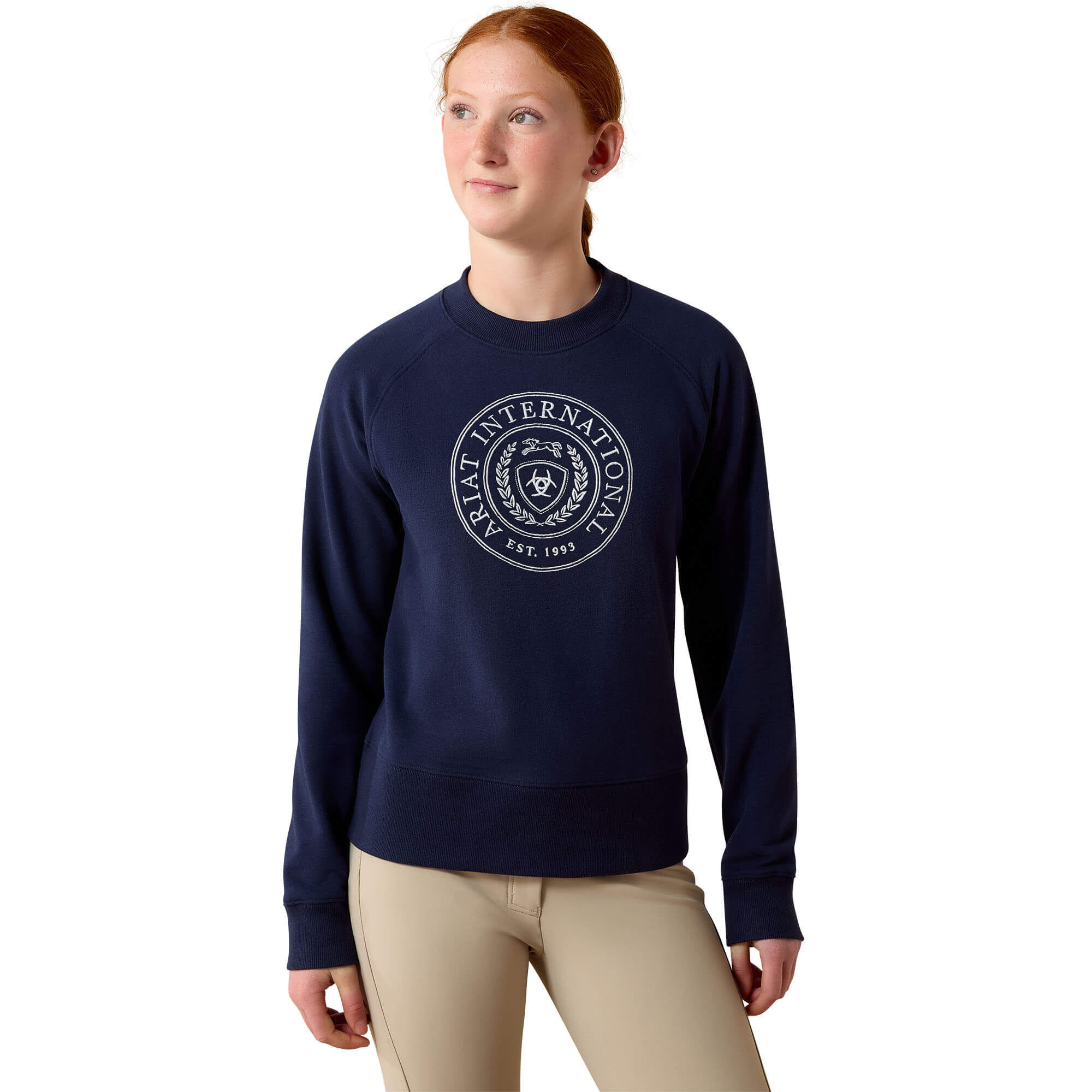 Kid's Martine Sweatshirt Long Sleeve in Navyt, Size 2X-Large, by Ariat